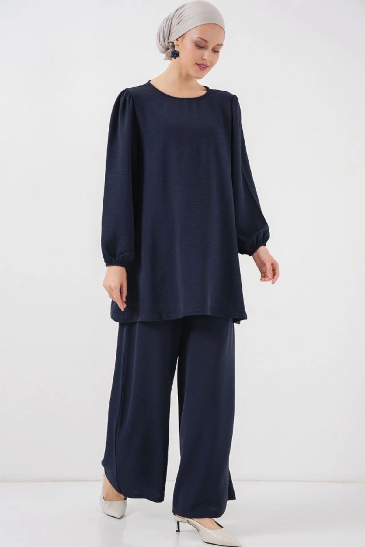 Butik Ayrobin Tunik Pantolon Alt Üst Takım 6712 - Lacivert