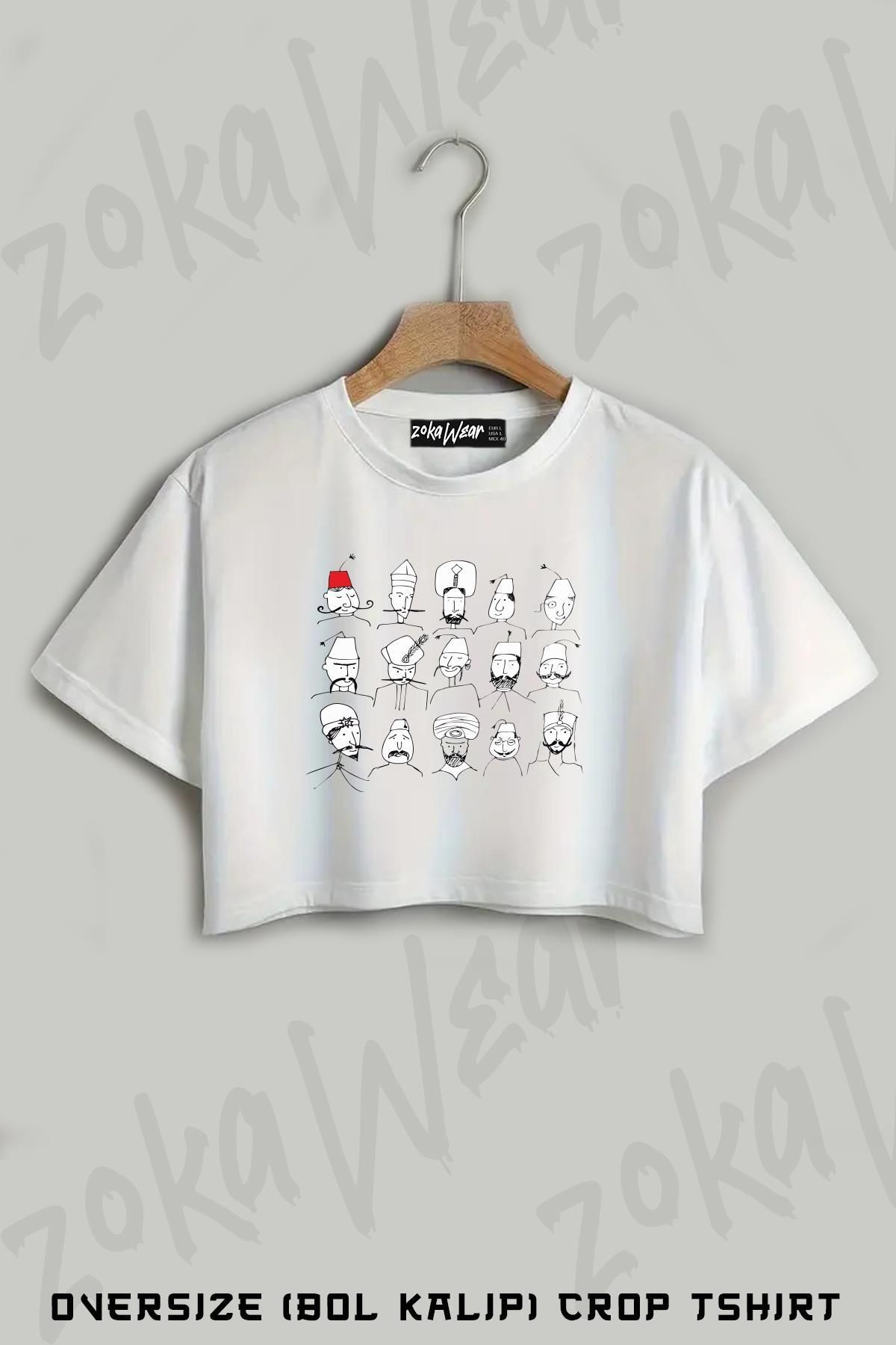ZOKAWEAR Osmanlı v2 Baskılı Oversize Crop T-Shirt