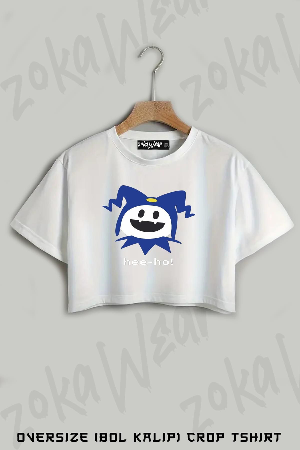 ZOKAWEAR Jack Frost Shin Megami Tensei Baskılı Oversize Crop T-Shirt