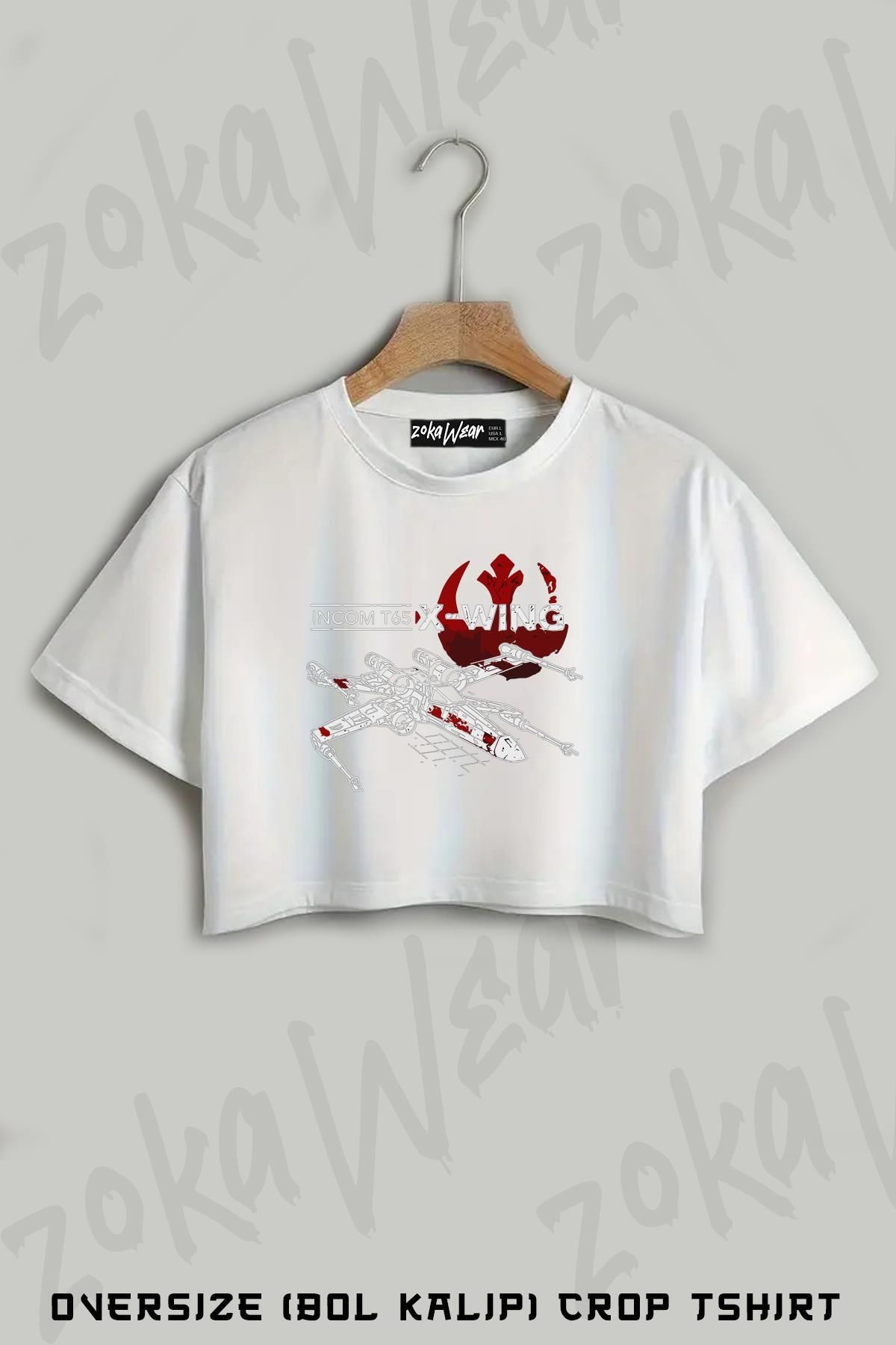 ZOKAWEAR Star Wars 24 Baskılı Oversize Crop T-Shirt