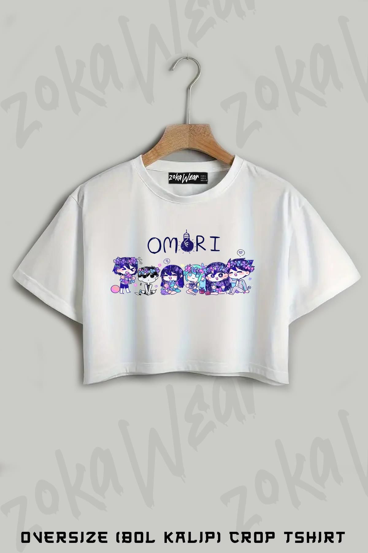 ZOKAWEAR OMORI Suny Baskılı Oversize Crop T-Shirt