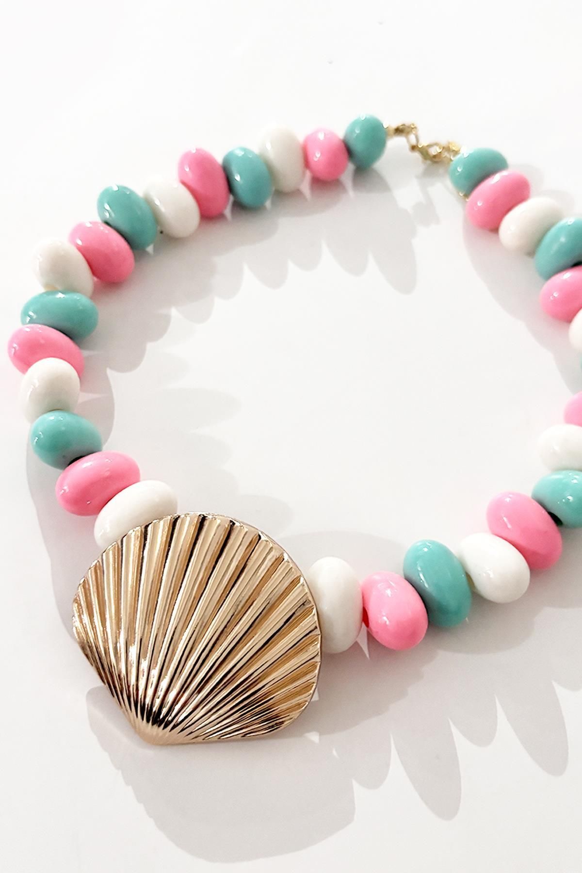 New Obsessions İstridye Uçlu Büyük Boncuklu Kolye