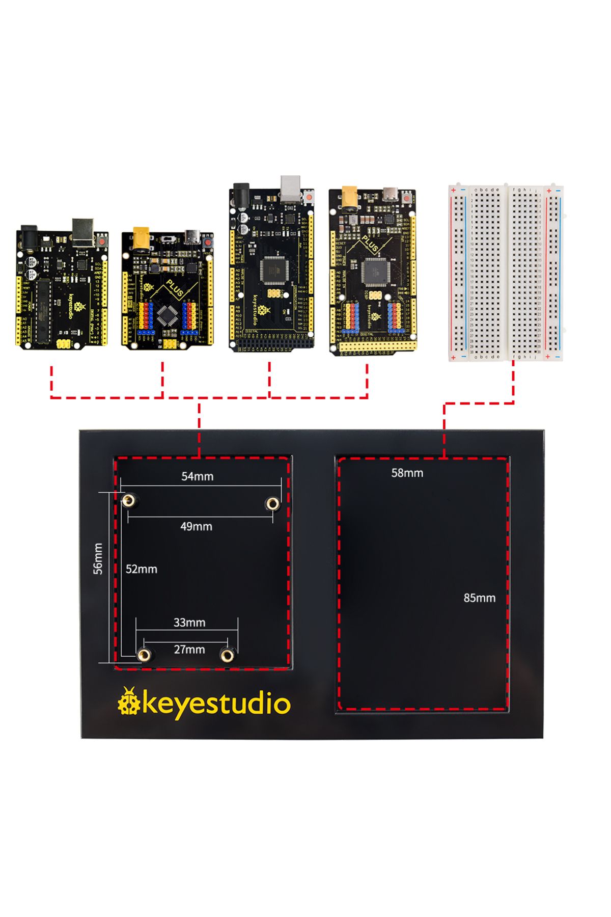 Choice-Keyestudio ABS Holder Experimental Platform Base-Plate for Arduino UNO R3 MEGA 2560 Holder 400 Po... 2