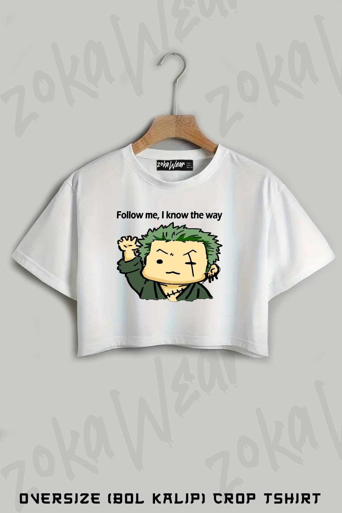 ZOKAWEAR One Piece Roronoa Zoro v2 Baskılı Oversize Crop T-Shirt