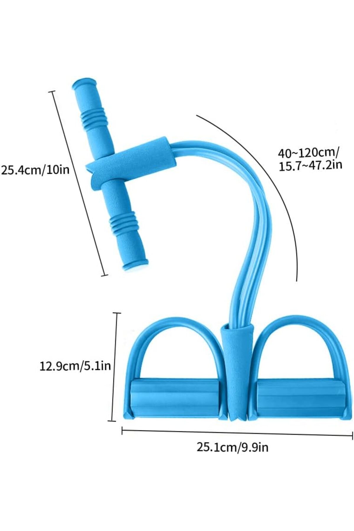 حبل سحب مرن من 4 انابيب مع دواسة للقدم لتمارين البطن والساق والخصر تومي