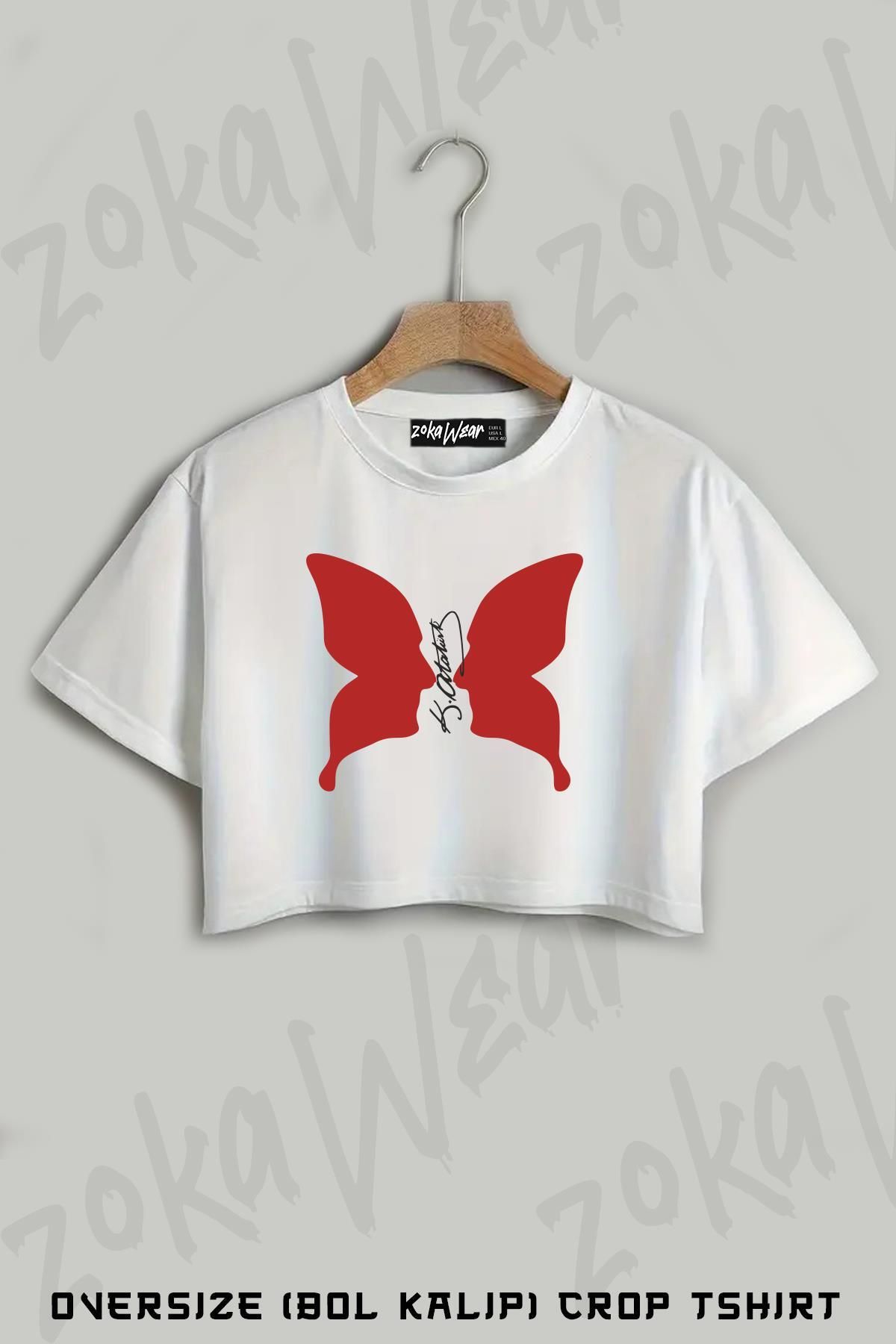 ZOKAWEAR Mustafa Kemal Atatürk Özel Baskılı Oversize Crop T-Shirt