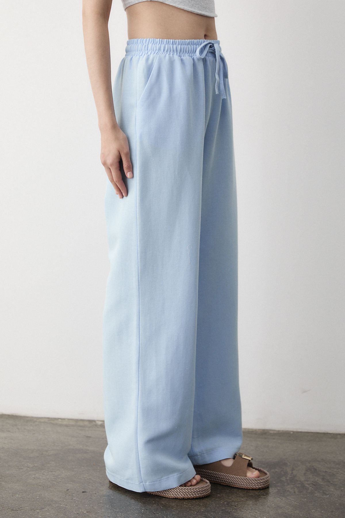 Laluvia-Pantaloni albaștri cu talie elastică - 2813 5