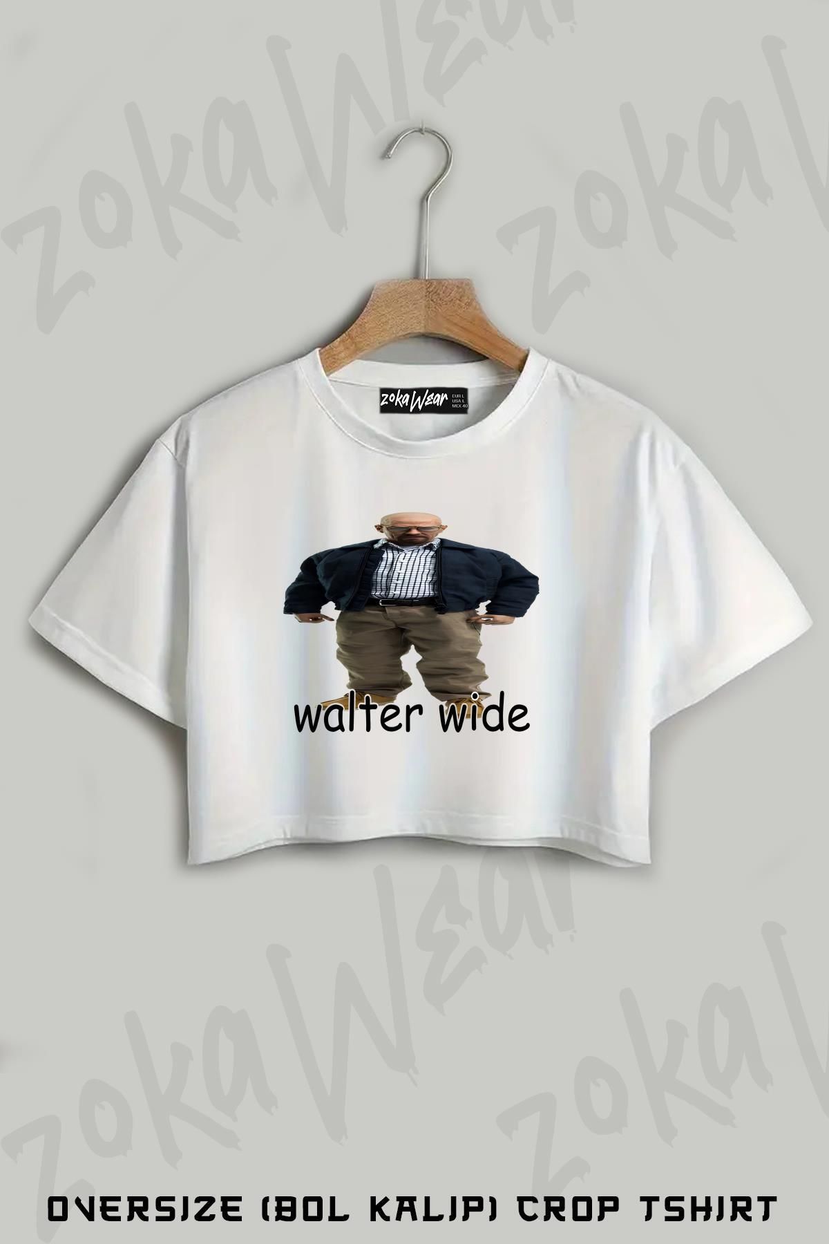 ZOKAWEAR Walter Wide Breaking Baskılı Oversize Crop T-Shirt