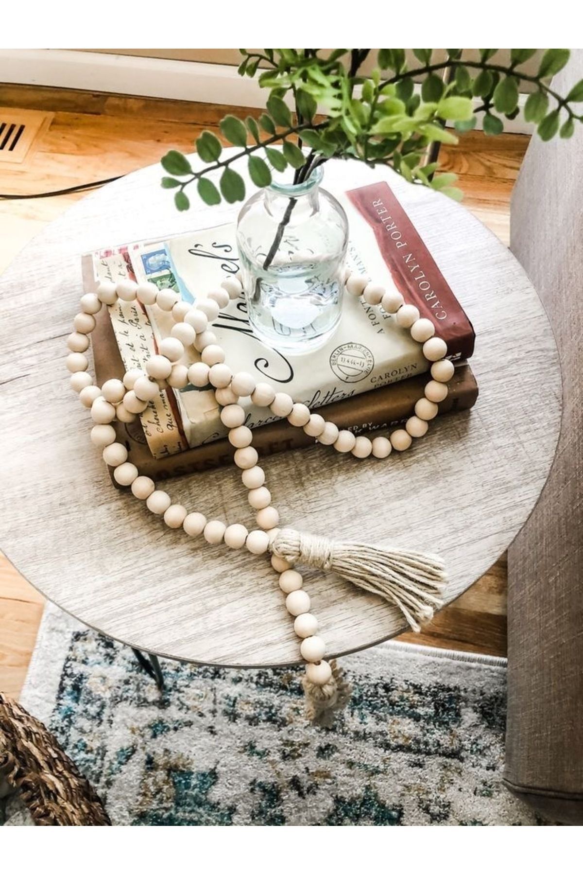 SerenityHaven AHŞAP DOĞAL BONCUKLU DEKORATİF ÇOK AMAÇLI SÜS,DEKORATİF TESBİH ,BOHEM SÜS