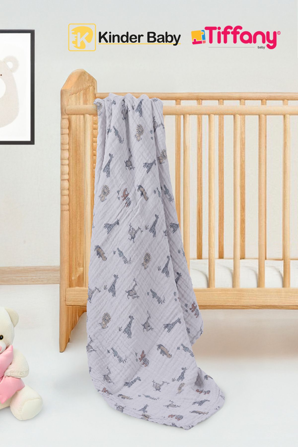 Kinder Baby Baskılı Müslin Bebek Battaniye 79080
