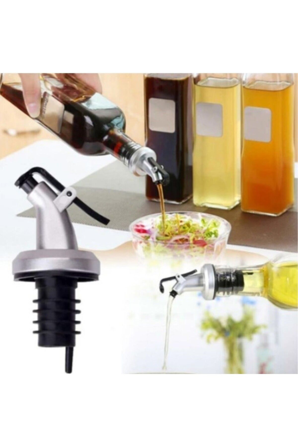 Butik Sızdırmaz Kapaklı Şişe Tıpası Yağdanlık Ucu