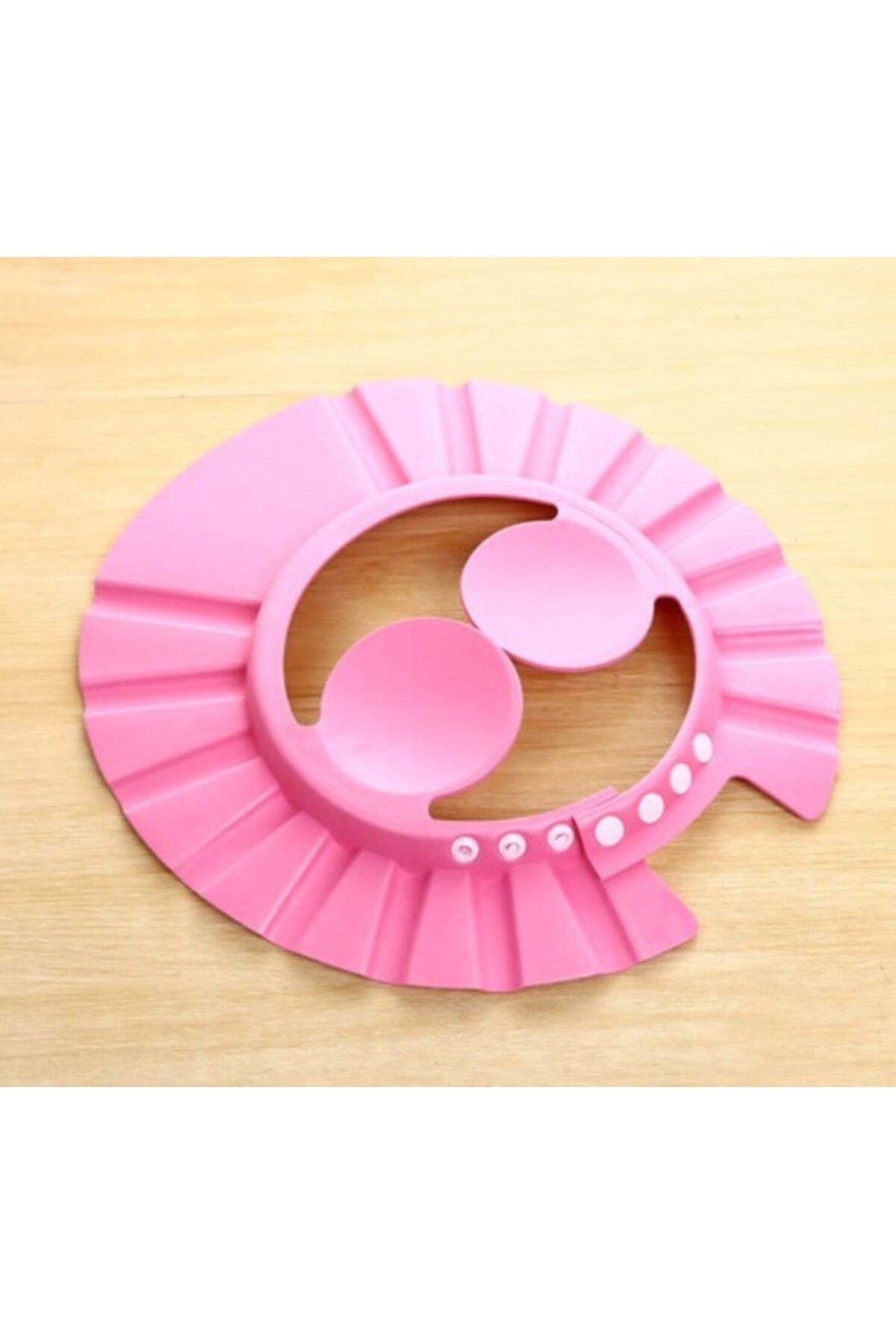 D&M Life Collection Bebek Banyo Şapkası Düğmeli Kulaklıklı Pembe