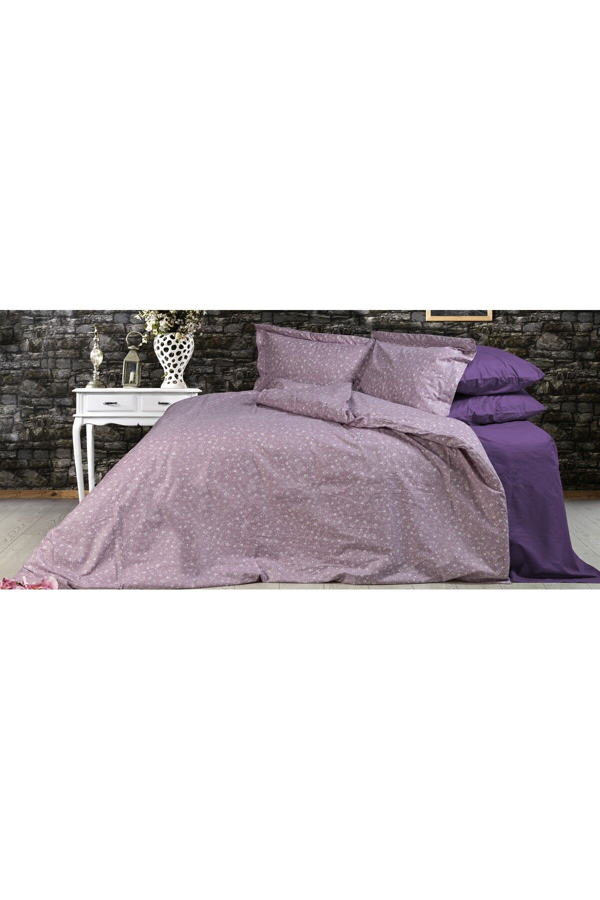 pınarhome collectıon PINAR HOME COLLECTION ÇİFT KİŞİLİK NEVRESİM SETİ 100% PAMUK (200X220 NEVRESİM+2 ADET YASTIK KILIFI)