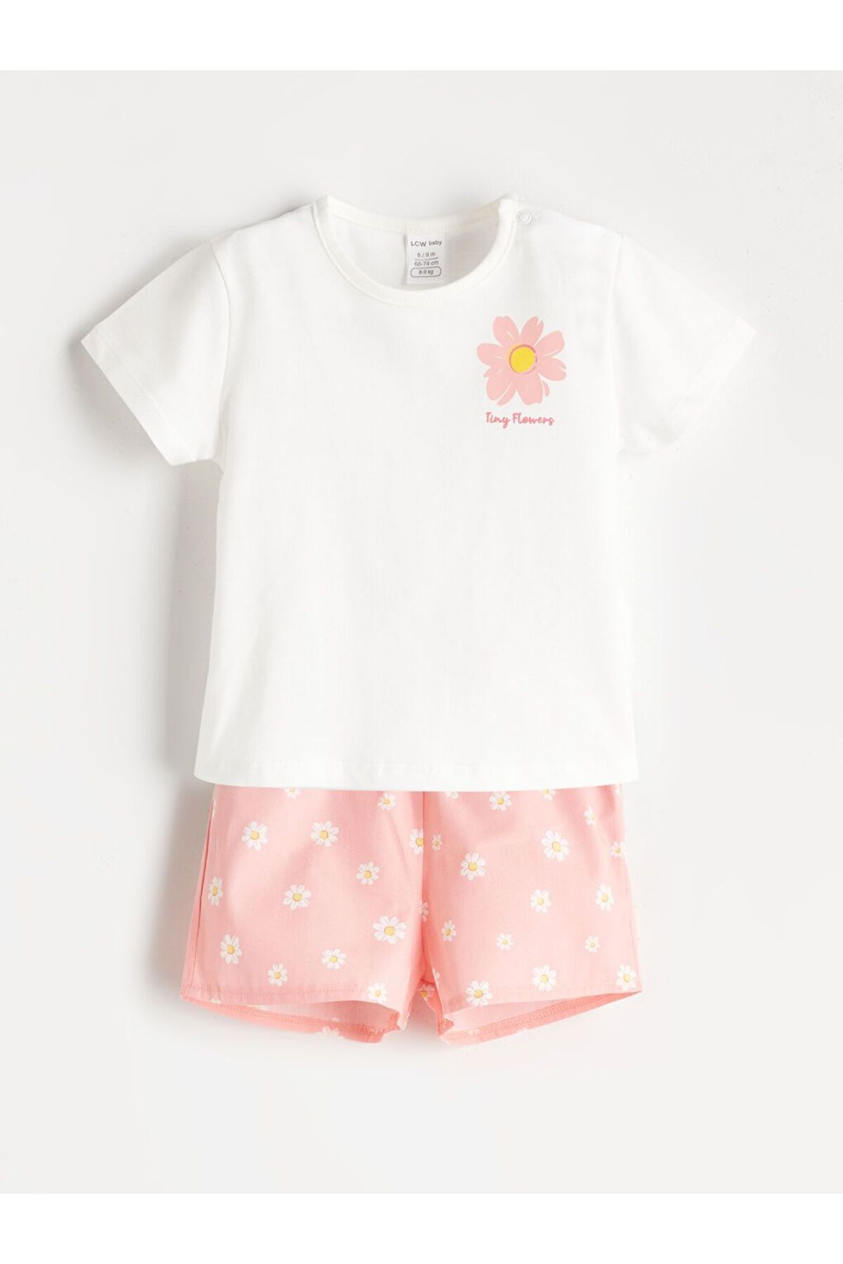 LC Waikiki LCW baby Çiçekli Kız Bebek Tişört ve Şort 2'li