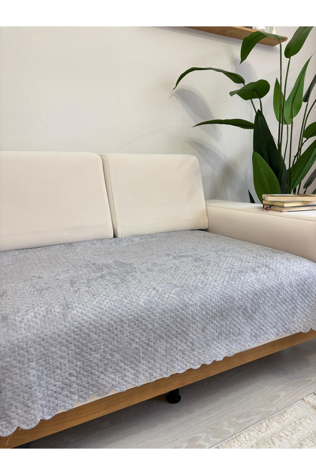 GOLD HOME COLLECTION Kapitoneli Kadife Kaymaz Çekyat Örtüsü 90x215