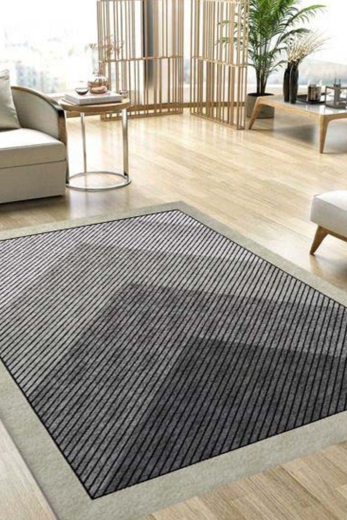 DERAS HOME Dijital Baskı Yıkanabilir Kaymaz Taban Salon Halısı Yolluk