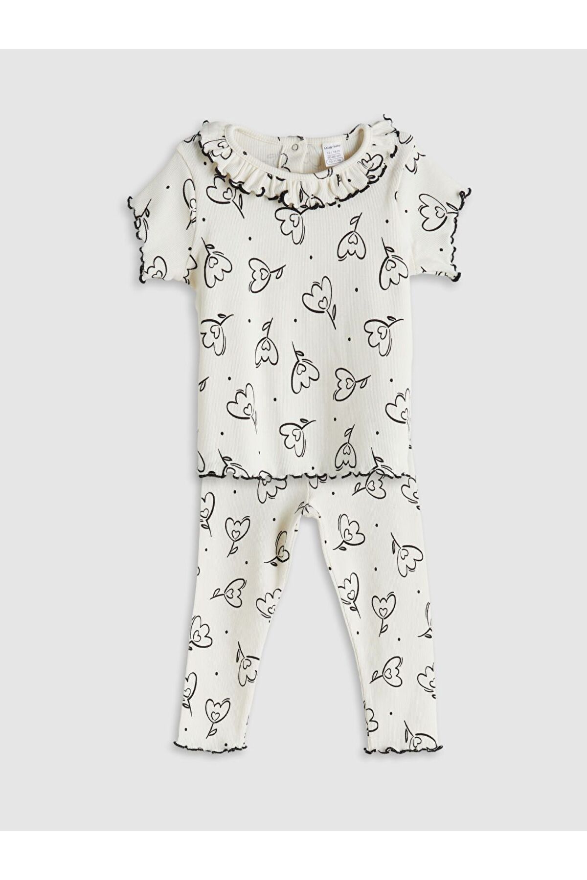 LC Waikiki LCW baby Baskılı Kız Bebek Tişört ve Tayt 2'li