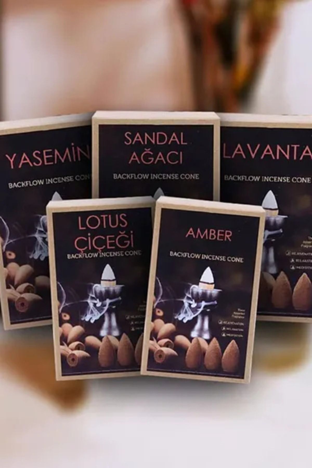 Colourful SHOP 5 Farklı Aroma 'da 50 Adet Geri Akış Tütsü / Oda Kokusu
