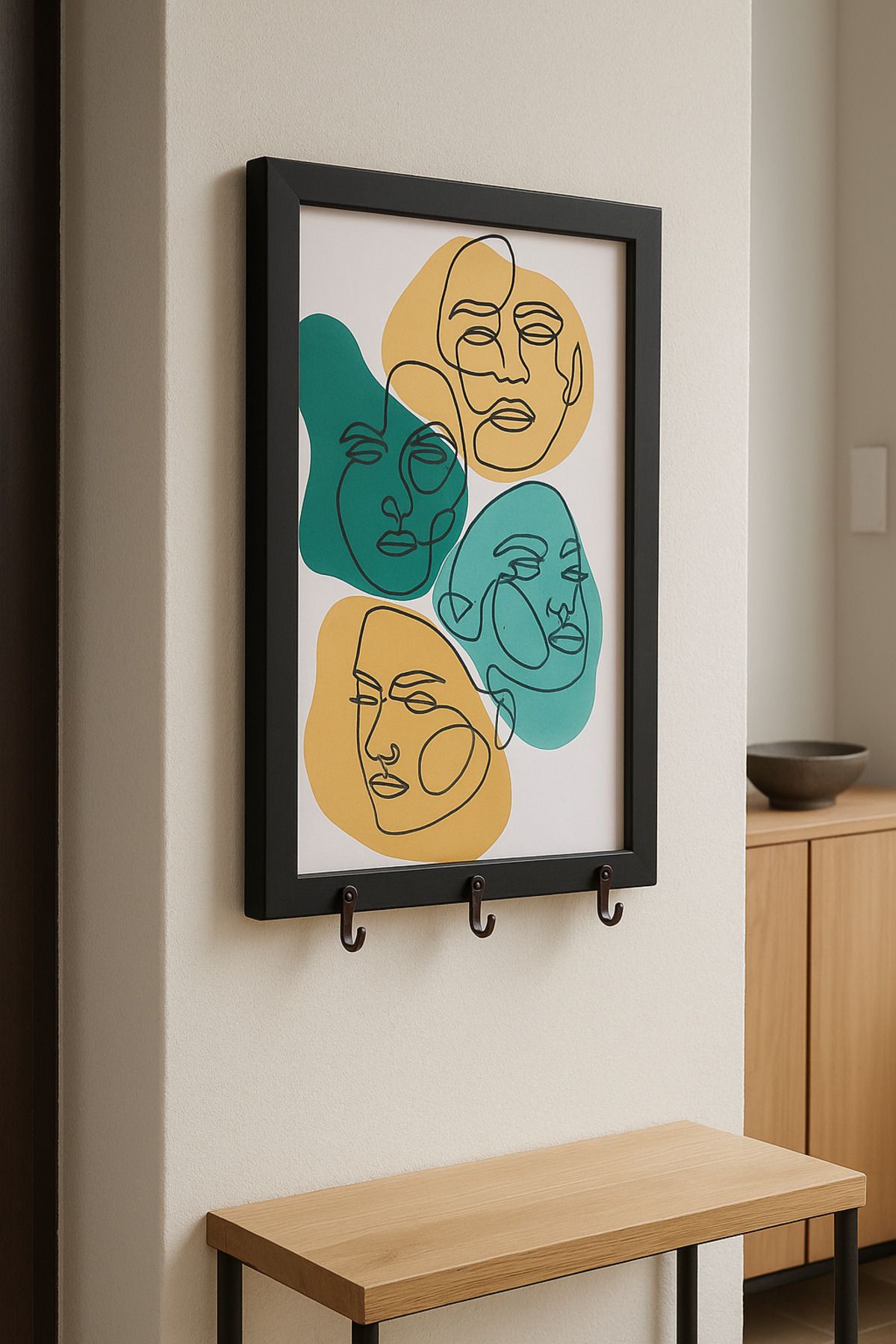 Efem Dekor 🖼️ 21x30 Çerçeve İçinde Pratik Çözüm: Anahtar Askılığı