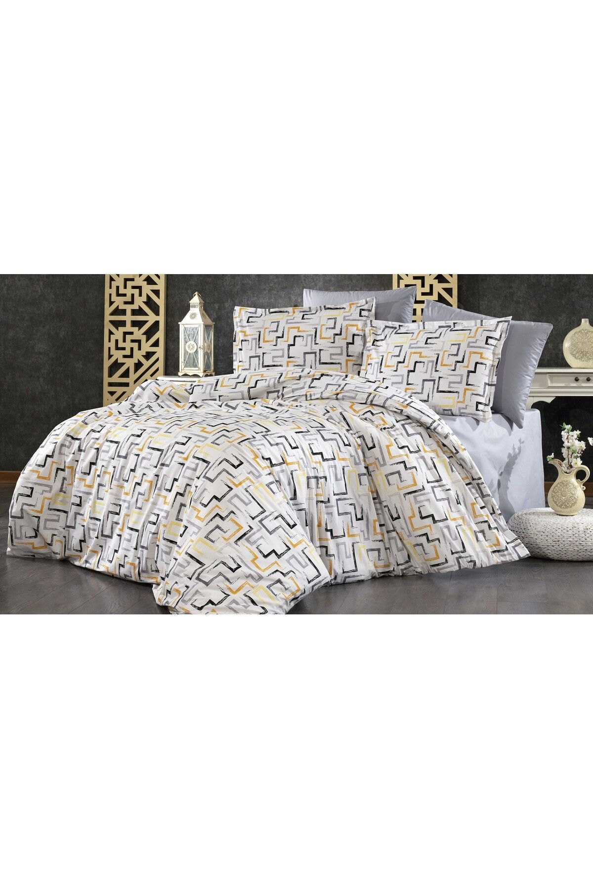 pınarhome collectıon PINAR HOME COLLECTION ÇİFT KİŞİLİK NEVRESİM SETİ 100% PAMUK (200X220 NEVRESİM+2 ADET YASTIK KILIFI)