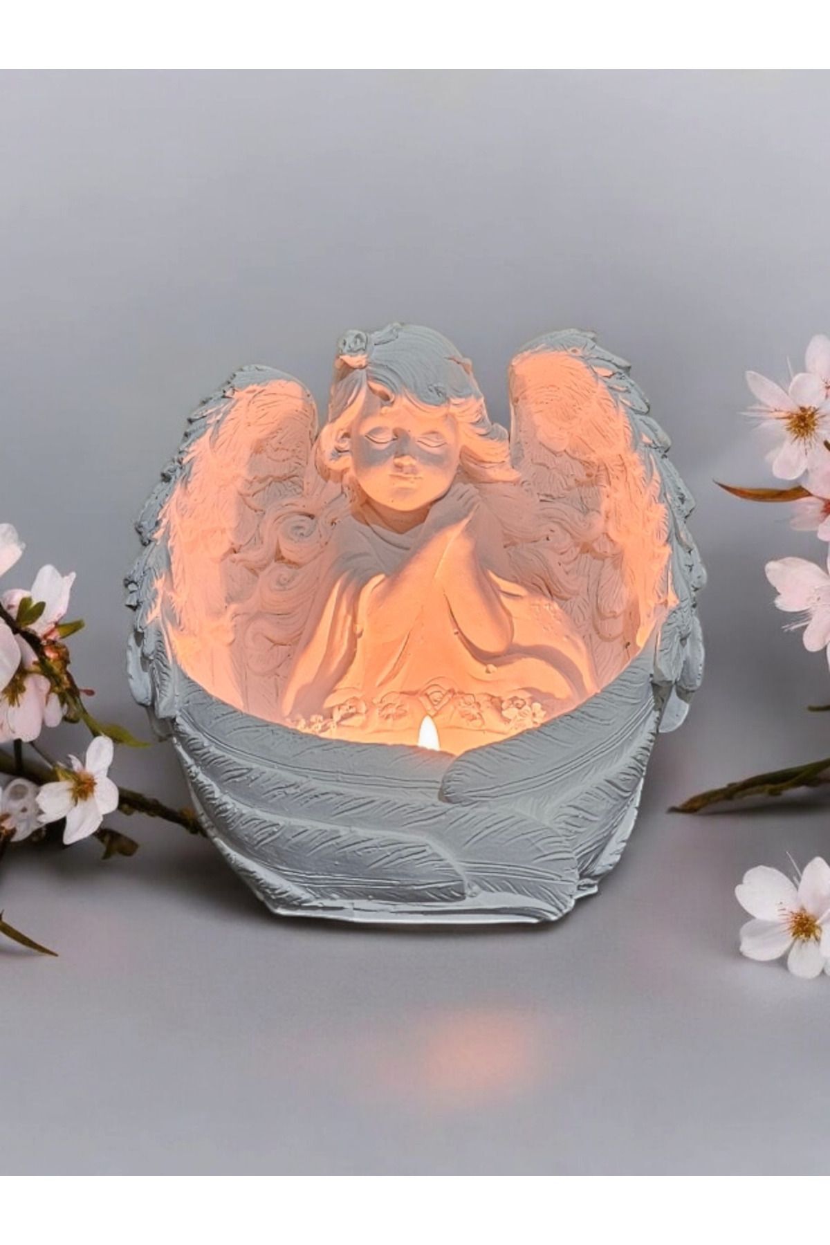 SerenityHaven Dekoratif Melek Kız Mumluk (MUM DAHİLDİR)