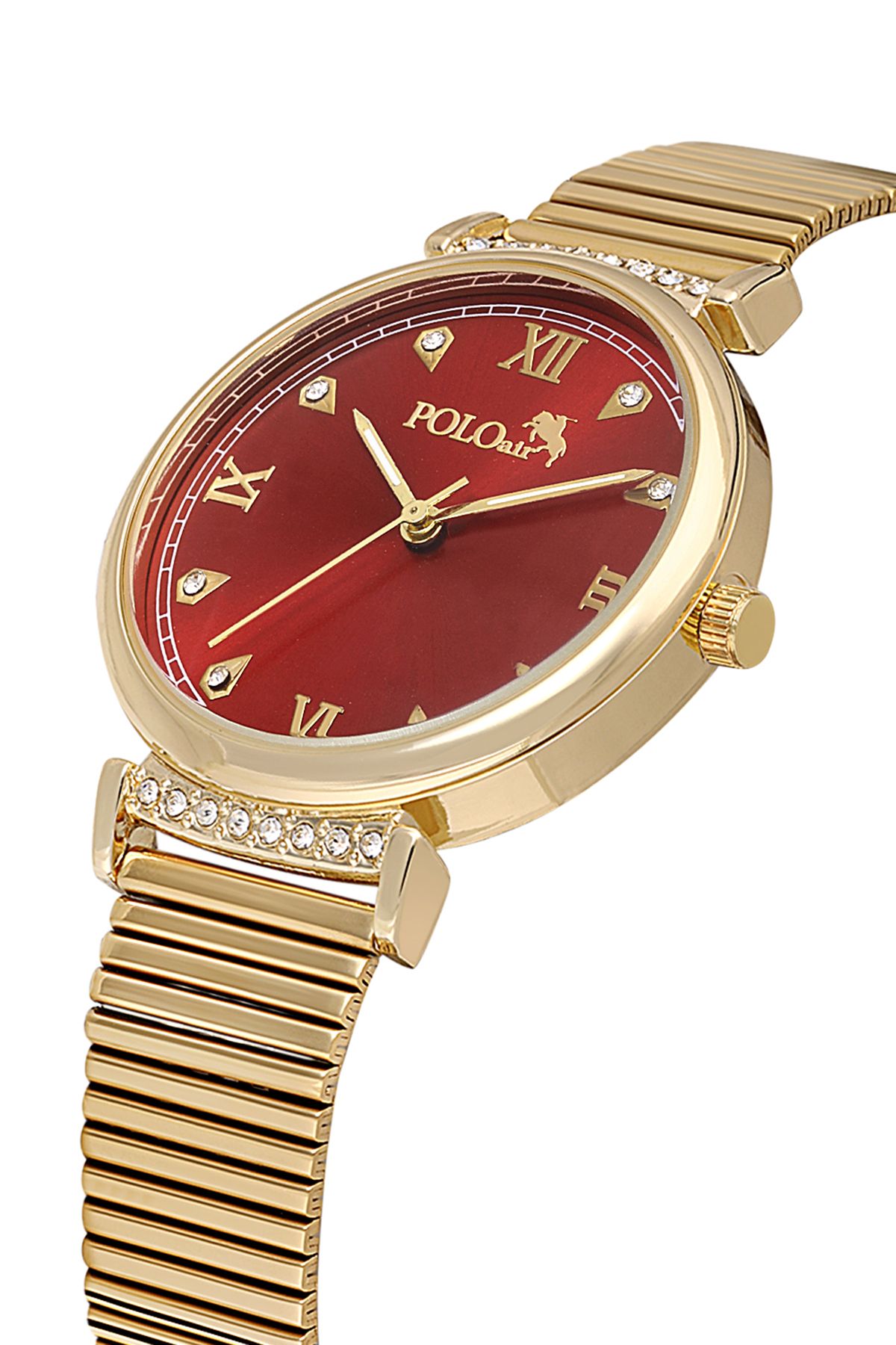 Polo Air Klasik Kadın Kol Saati Gold Kırmızı Renk PL-1554B8x