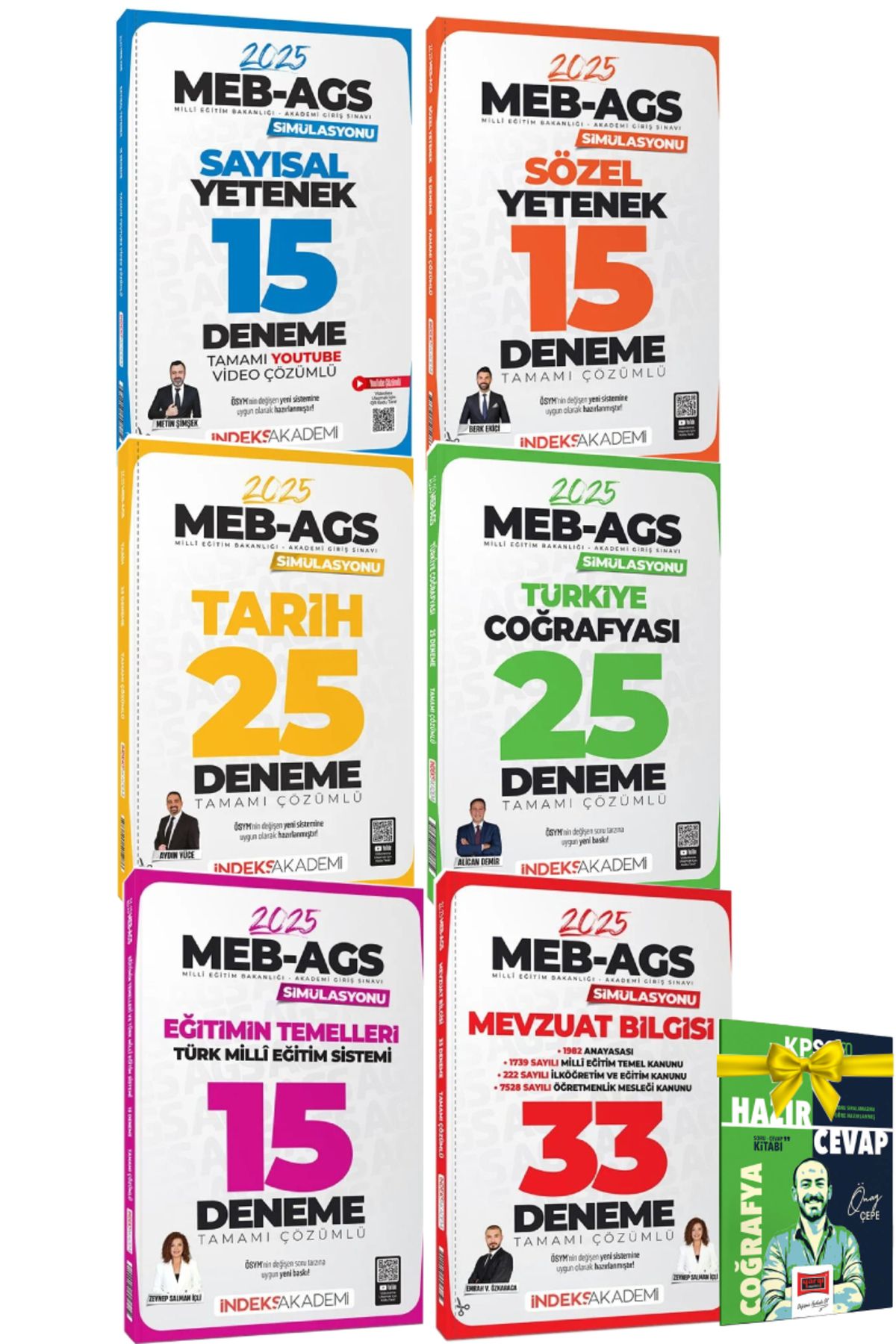 İndeks Akademi 2025 İndeks Akademi MEB AGS Sayısal Sözel Tarih Coğrafya Eğitimin Temelleri Mevzuat Deneme Seti