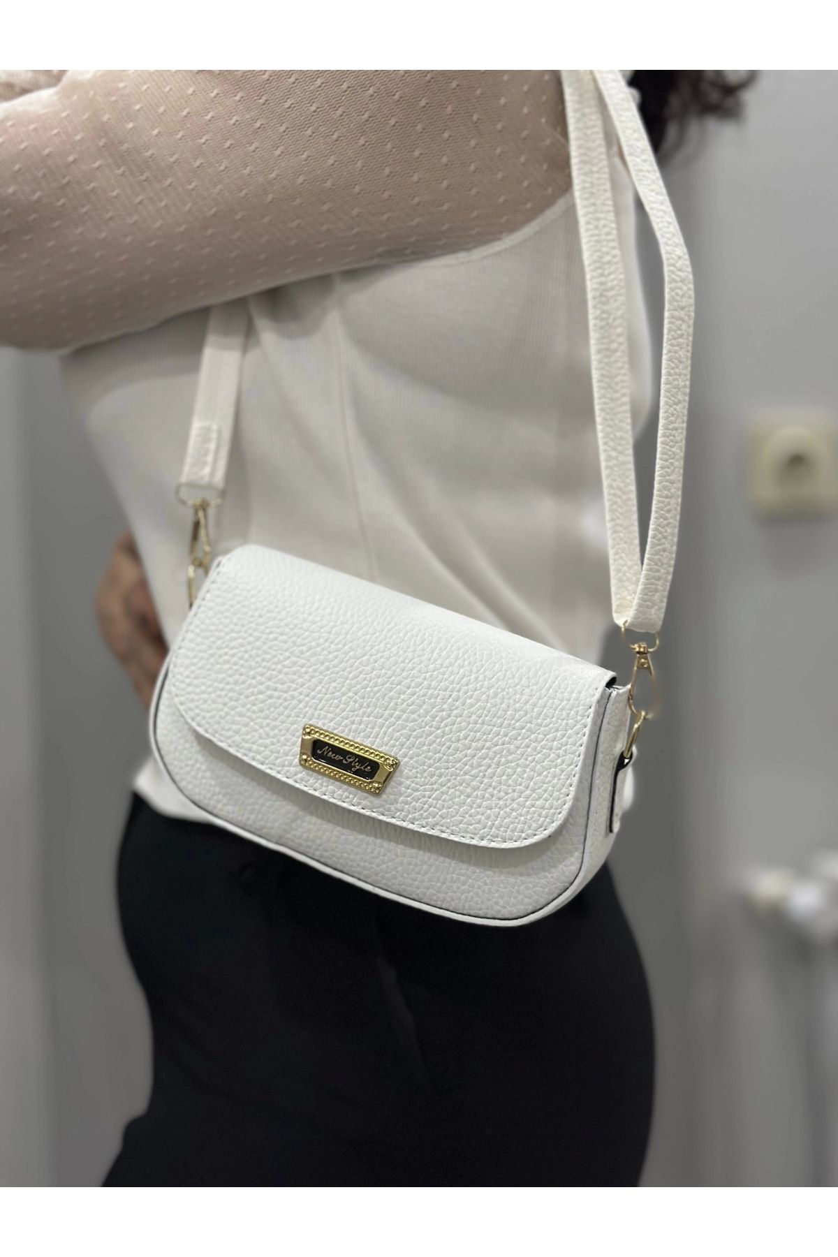 BellevieStore Beyaz cilt jessi çanta