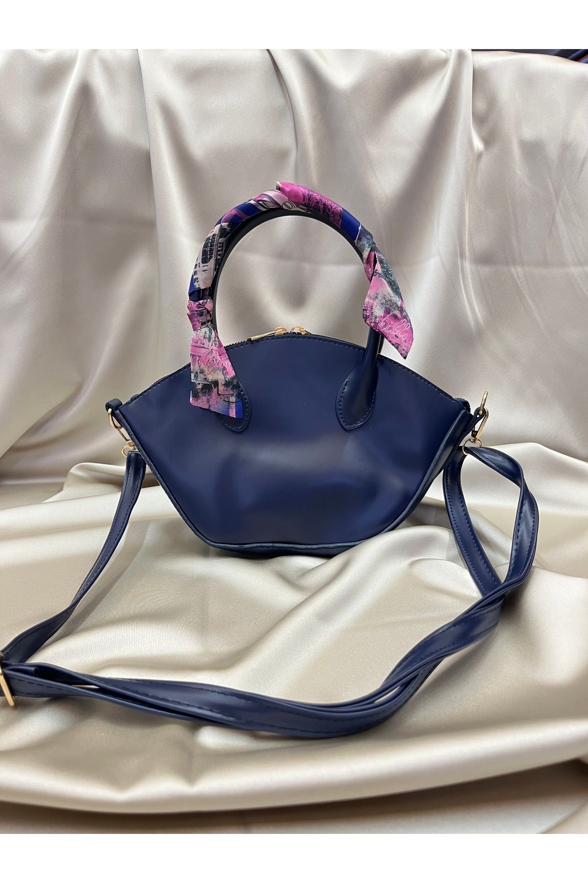 lunaria bags Flarlı Lacivert Kadın El ve Omuz Çantası