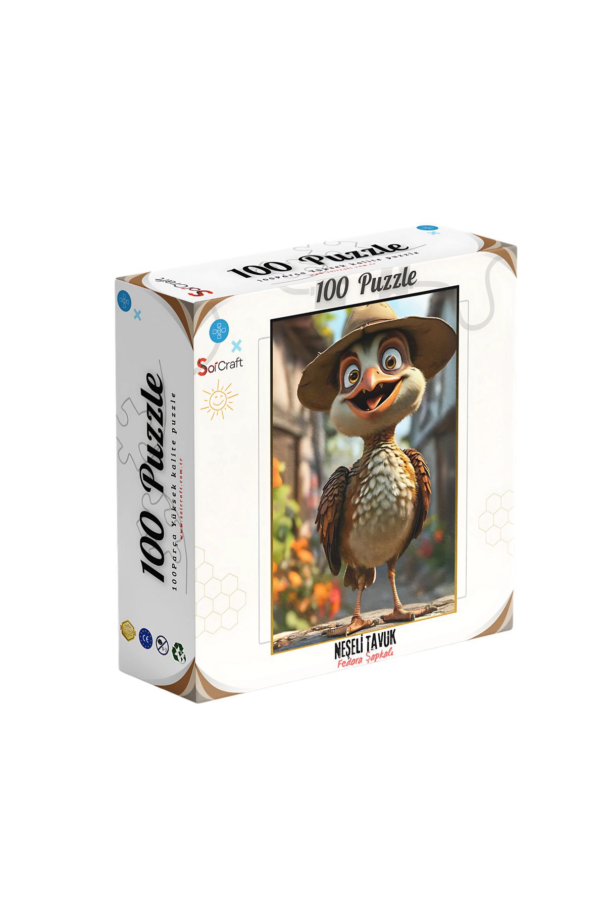 Soi Craft 100 Parça Puzzle Çift Tasarım Tek Kutu Neşeli Tavuk