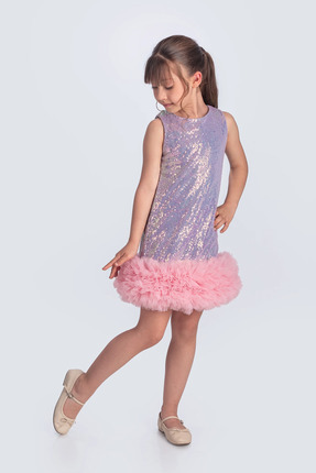 vestitino Kız Çocuk Pul Payet Etek Ucu Tütü Elbise