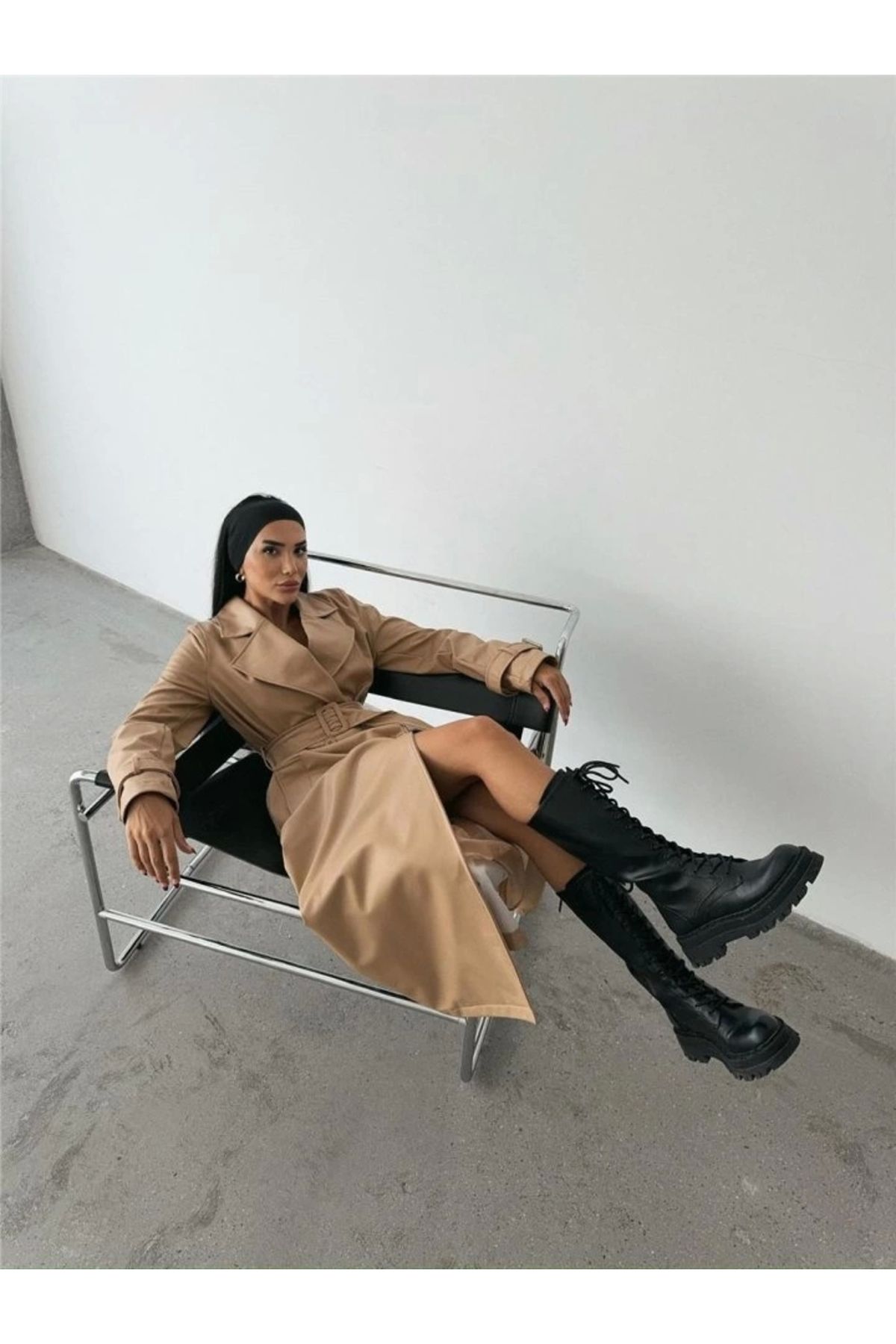 Butik DERİ TRENÇKOT - Bej