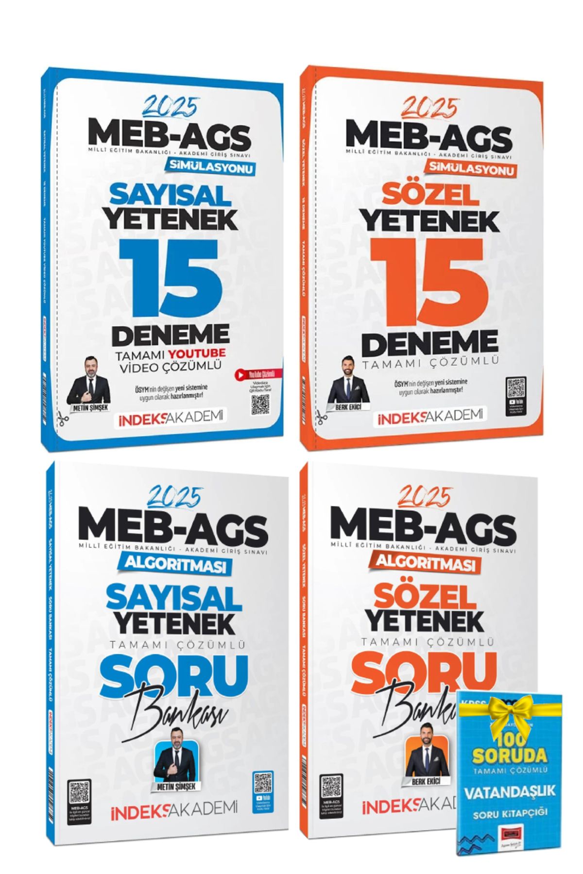 İndeks Akademi 2025 İndeks Akademi MEB AGS Sayısal Sözel Denemeler+MEB AGS Sayısal Sözel Soru Bankaları+Hediye