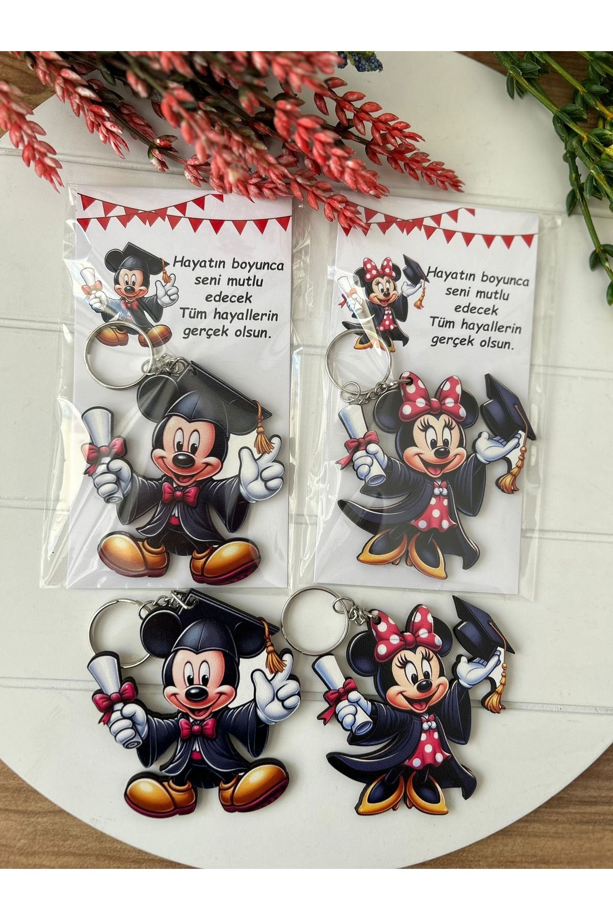 DKY Mezuniyet Hatırası Mezuniyet Töreni Mini Anahtarlık Set 12 li (6 Kız 6 Erkek)