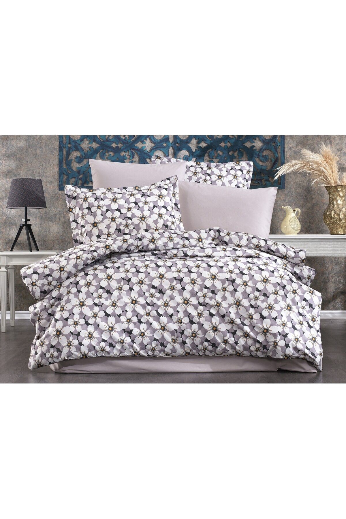 pınarhome collectıon PINAR HOME COLLECTION ÇİFT KİŞİLİK NEVRESİM SETİ 100% PAMUK (200X220 NEVRESİM+2 ADET YASTIK KILIFI)