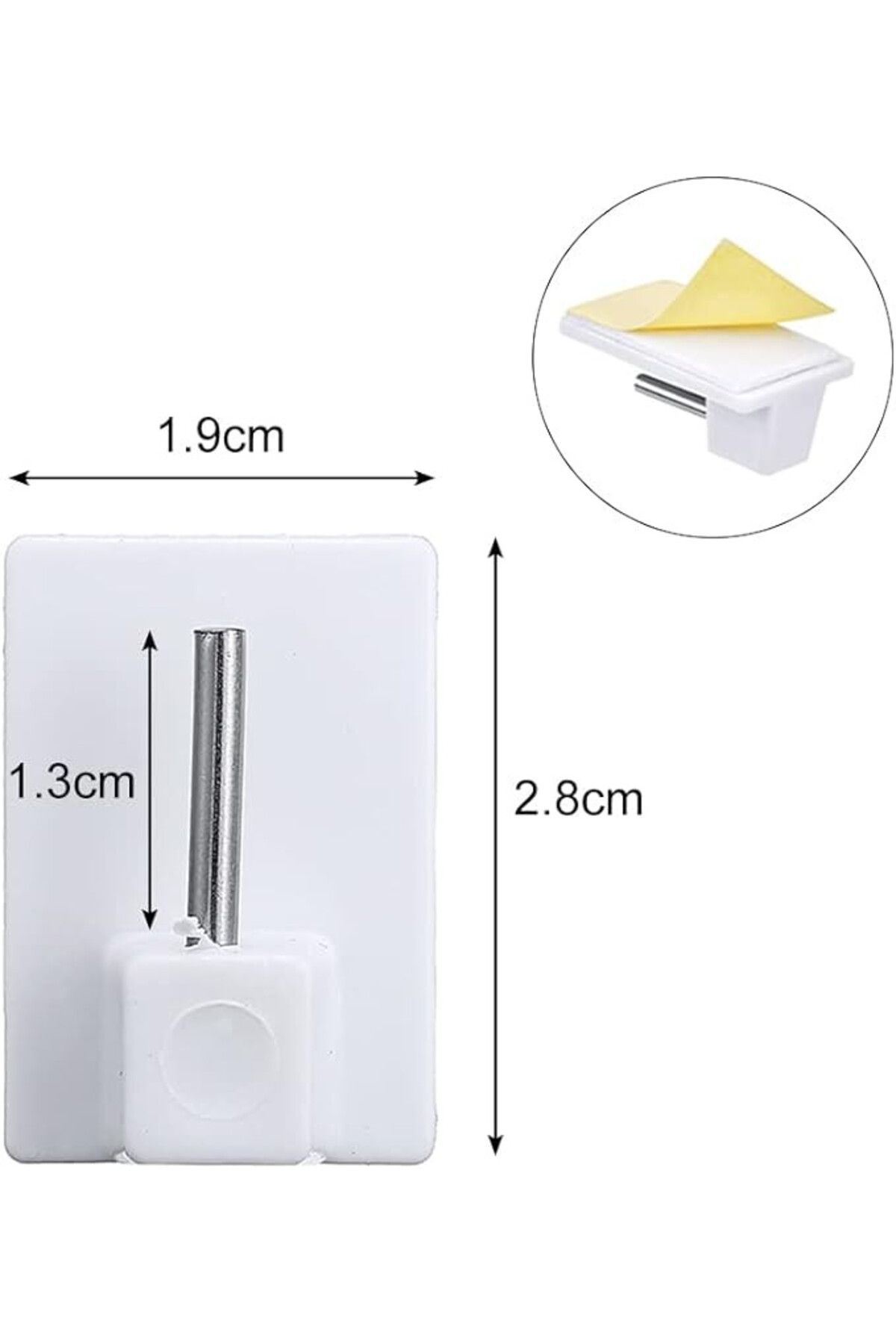 HookStore-Set de 15 cârlige de perete, PVC, alb 2