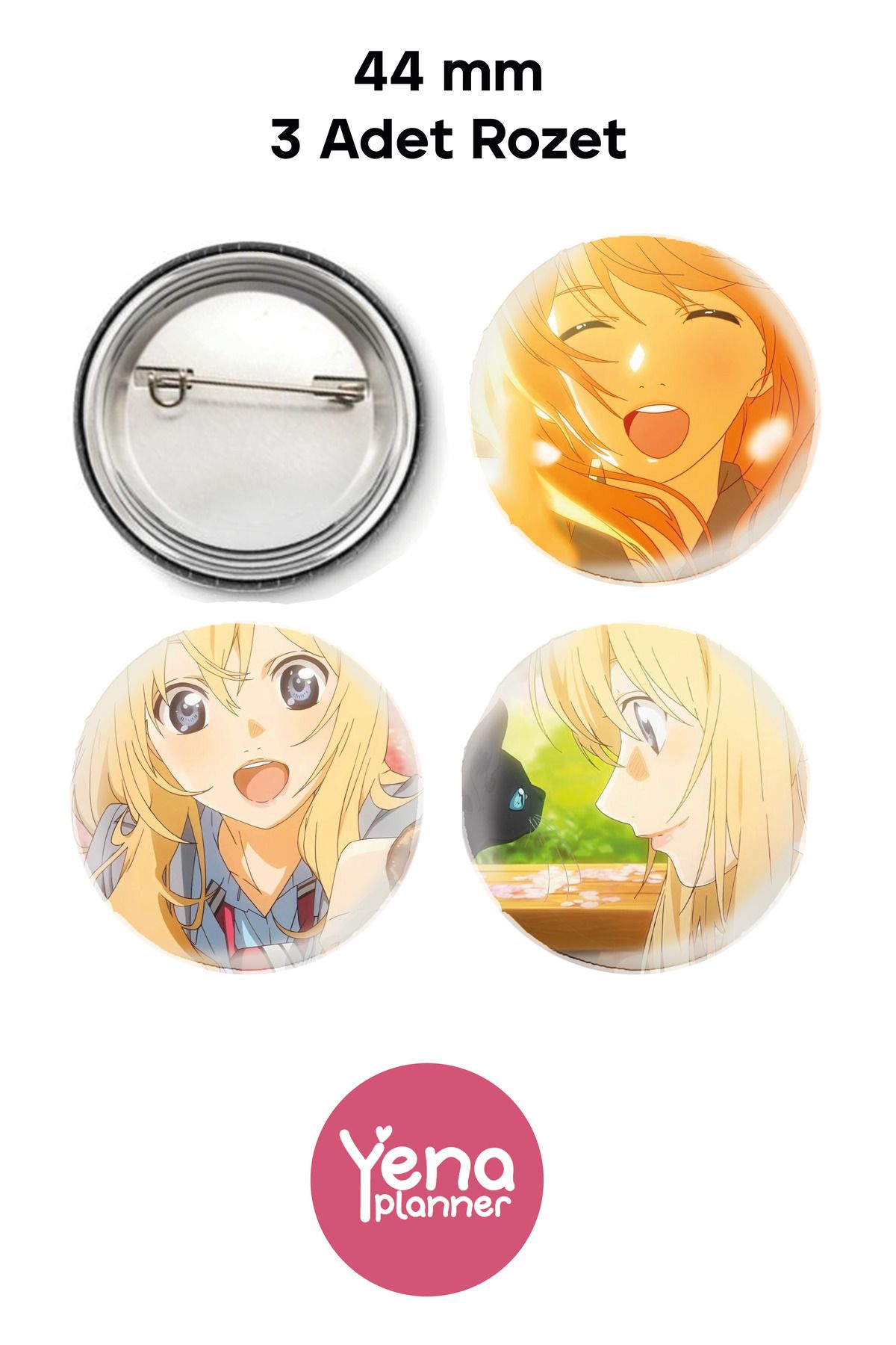 Yenaplanner Your Lie in April Çanta Süsü / Rozet Seti