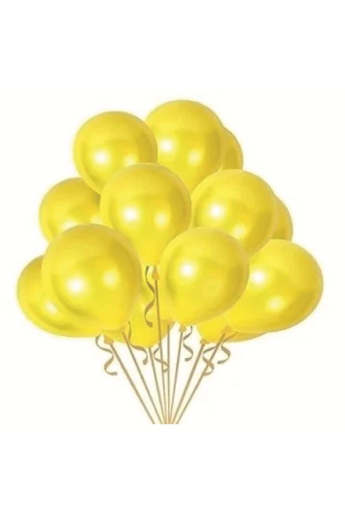 PARTİMİO PARTİ MALZEMELERİ 10'lu Metalik Sarı Balon 12'' 30cm
