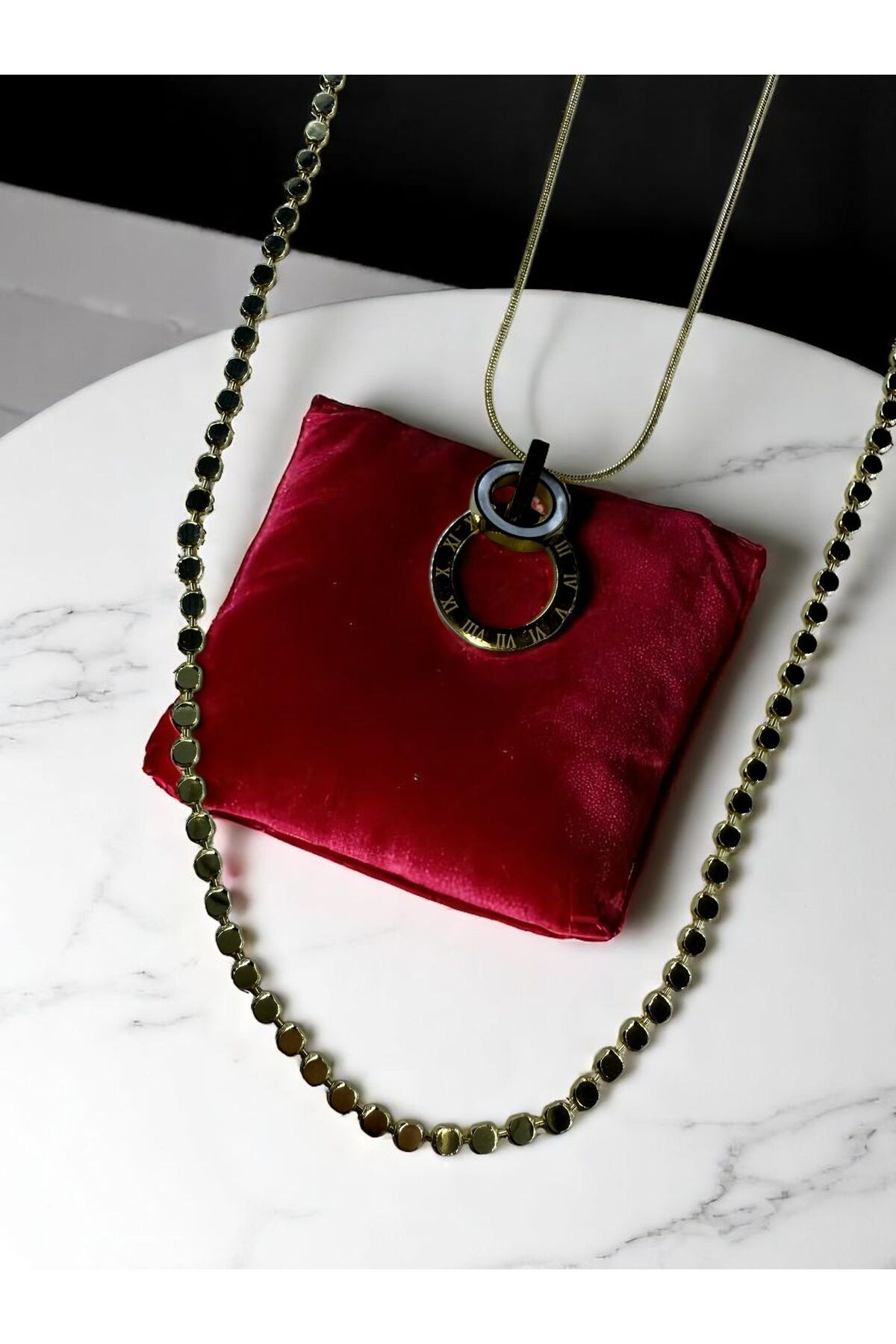 AKMNY BOUTIQUE Çelik Kombin Kolye