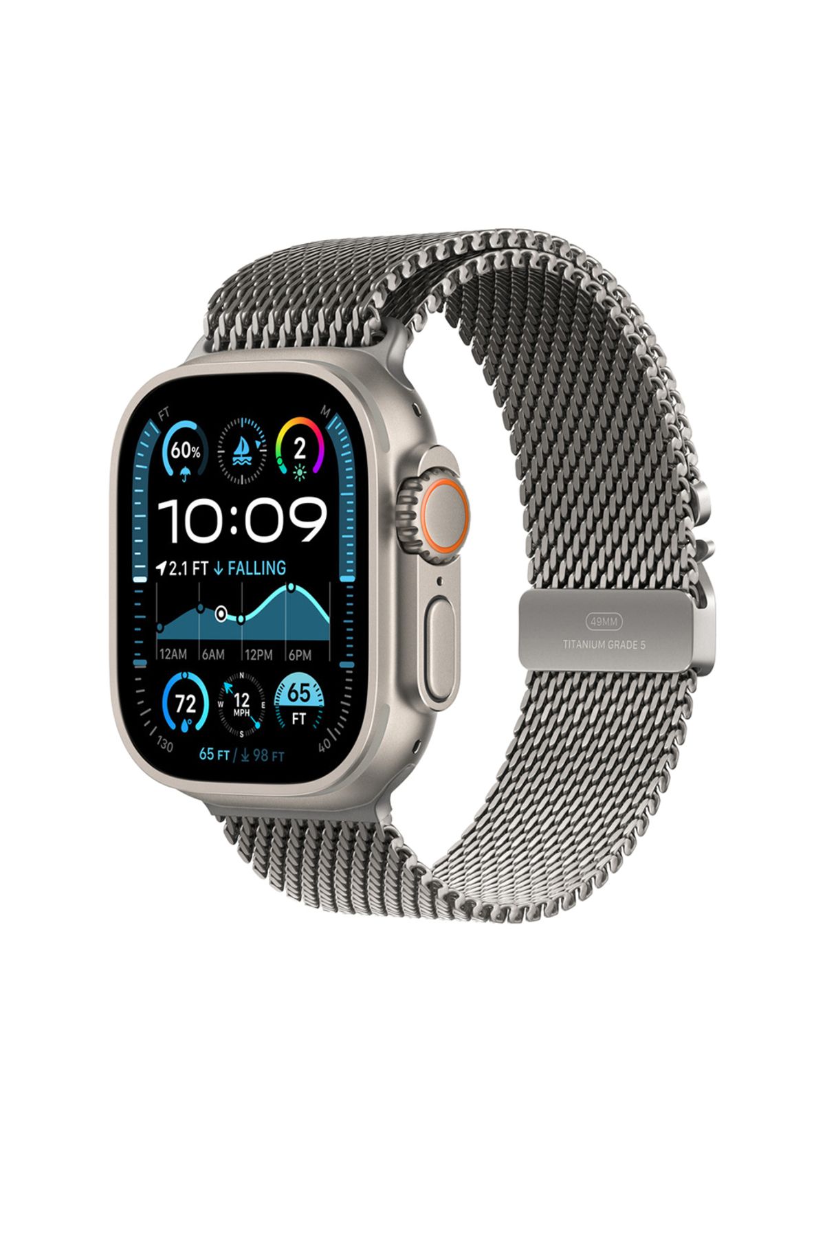 Başkenttekno Apple Watch Ultra 49mm KRD-100 Titanyum Hasır Kordon