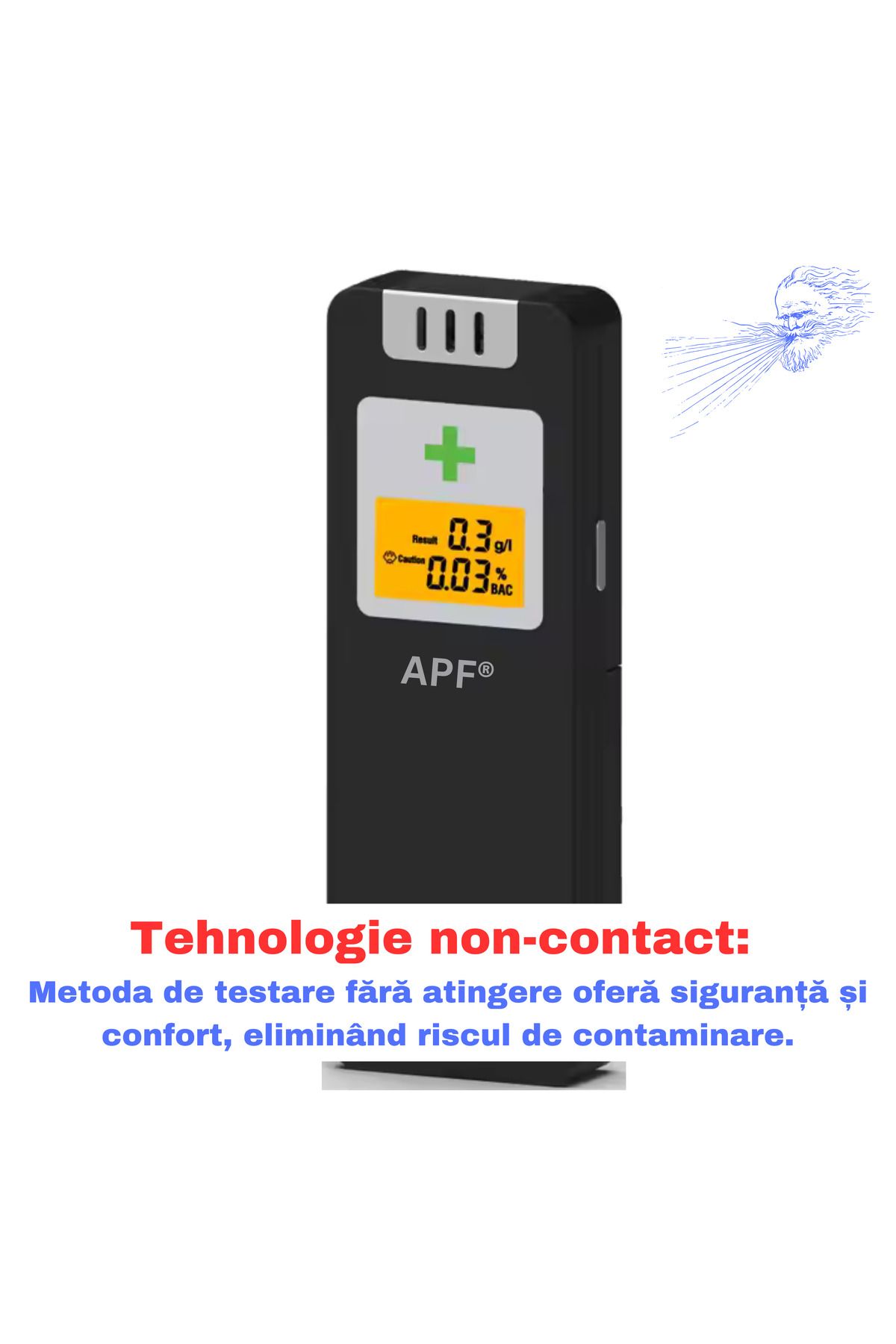 GENERAL-Alcooltest Certified NF APF, NFX 20-702 – Digital Tester with LCD Display, Accuracy 0.01% 3