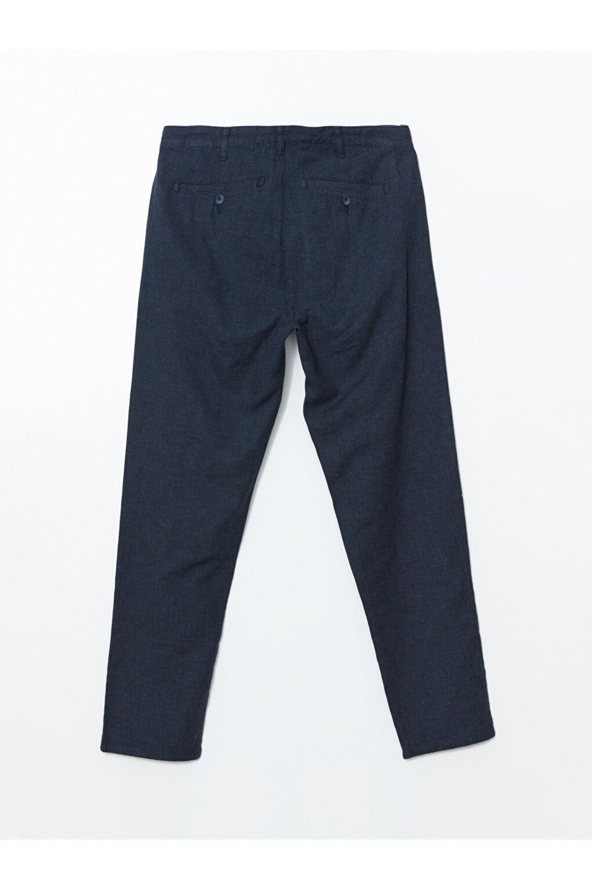 LC Waikiki-Ανδρικό παντελόνι Chino με μπλέ Navy Standard Fit λινό μείγμα 7