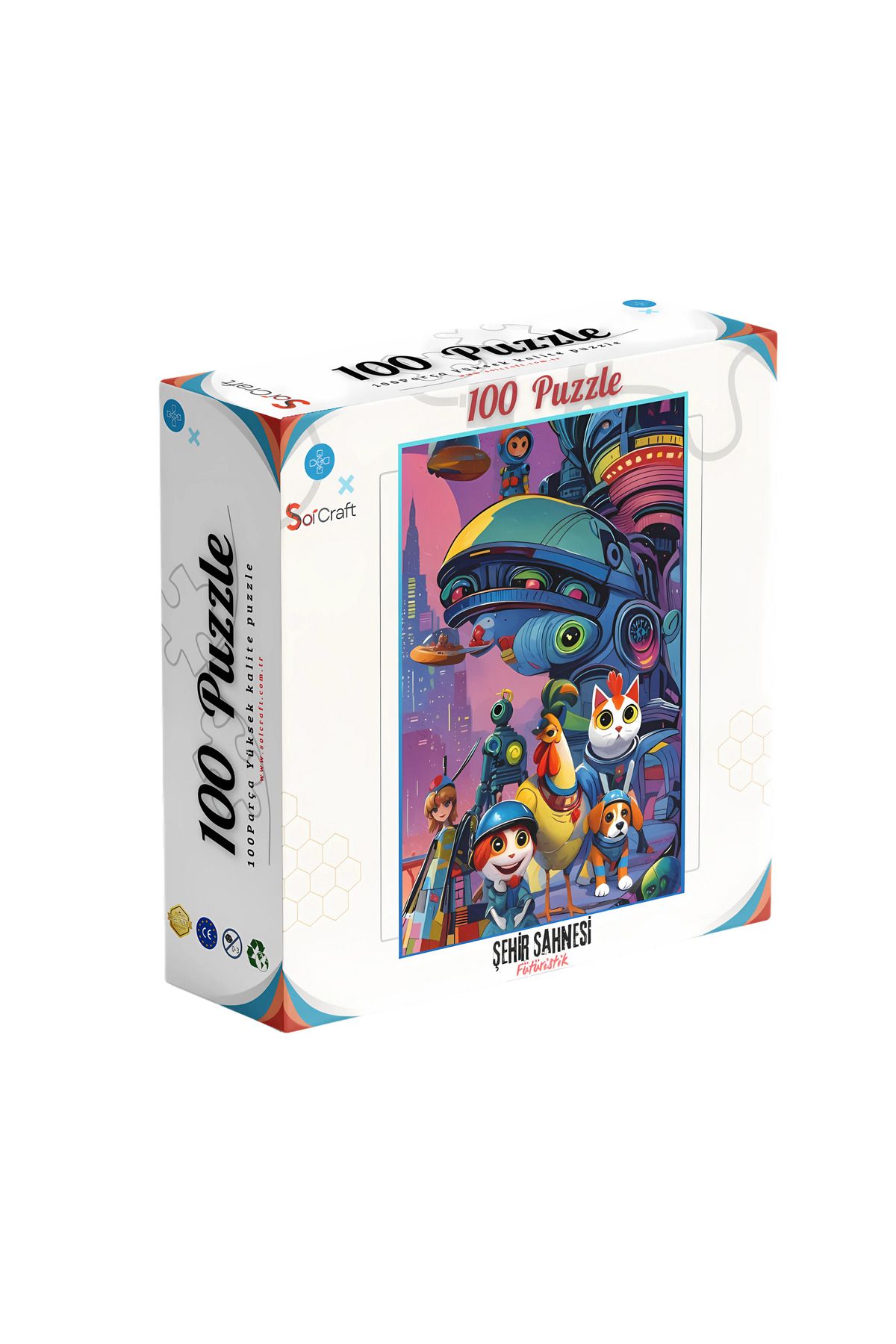 Soi Craft 100 Parça Puzzle Çift Tasarım Tek Kutu Şehir Sahnesi