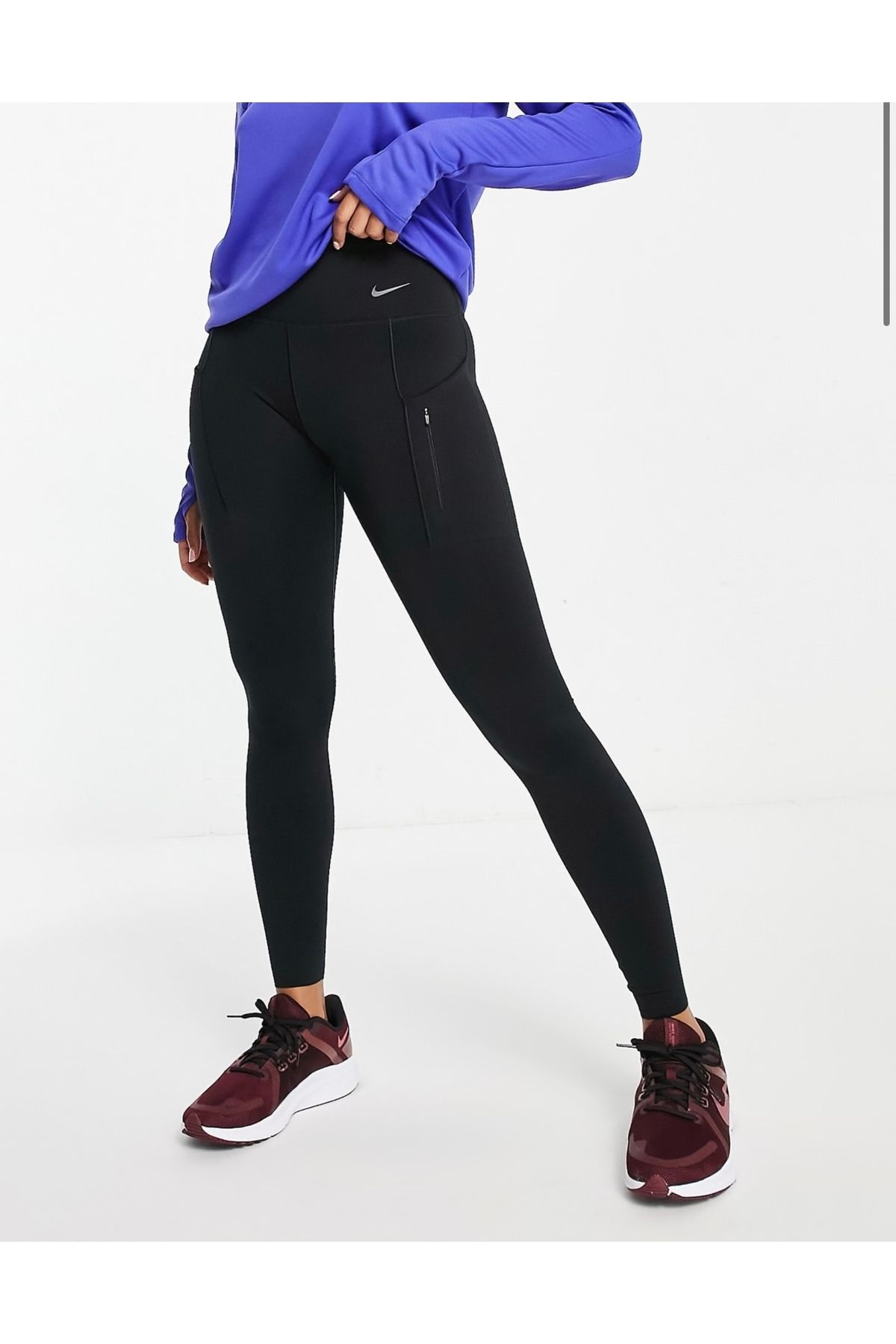 Nike Go Firm-Support Mid-Rise Full-Length Training Siyah Kadın Tayt
