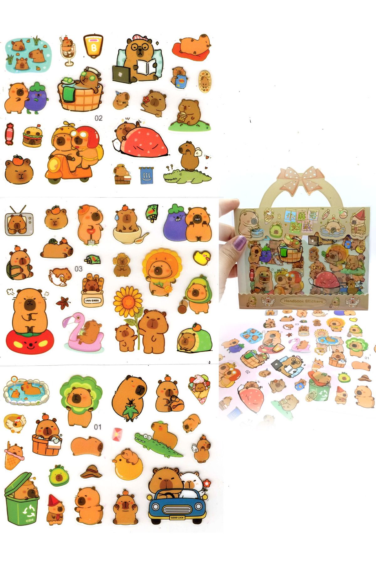 Limmy Capybara Sticker Şeffaf Stiker Kapibara Çanta Şeklinde Çıkartma- Maceralı