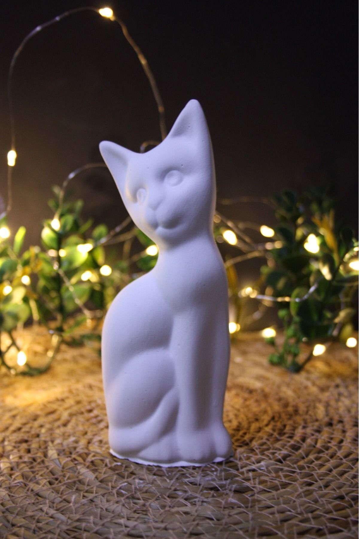 SerenityHaven MODERN VE DEKORATİF BETON KEDİ BİBLO