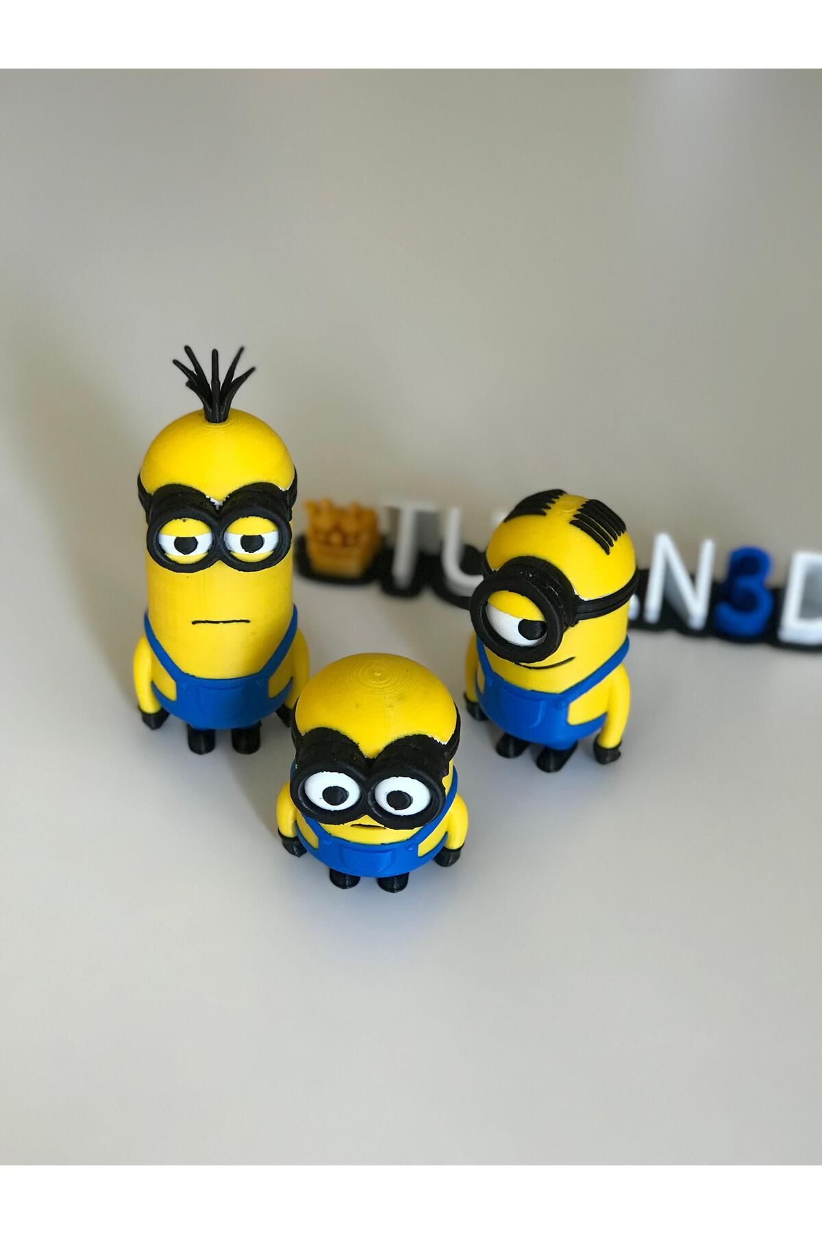 shop 🟡 3D Baskı Minion Figür Seti - 3'lü 🟦