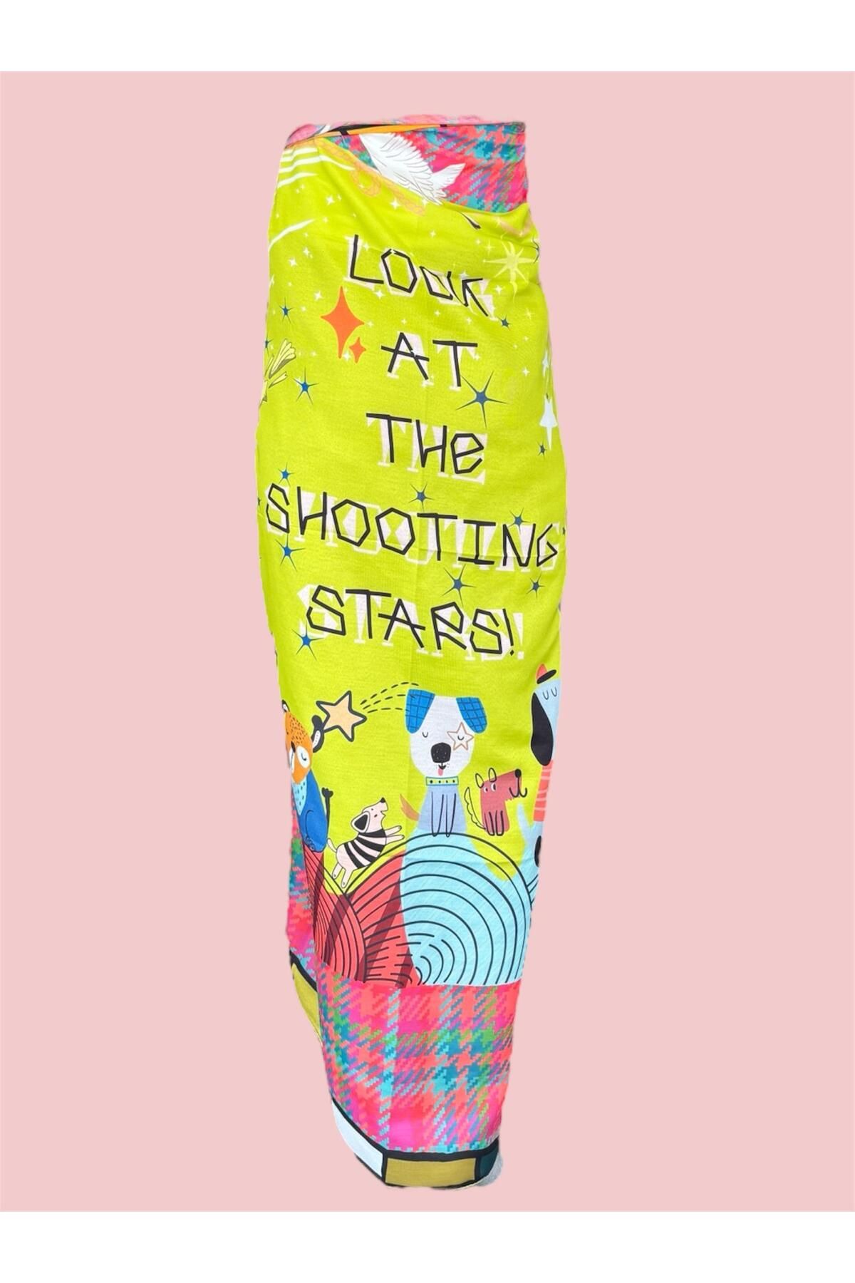 Oyt DÜKKAN Pareo Look Stars 135x 135 Cm Plaj Pareo Giyim Tasarım