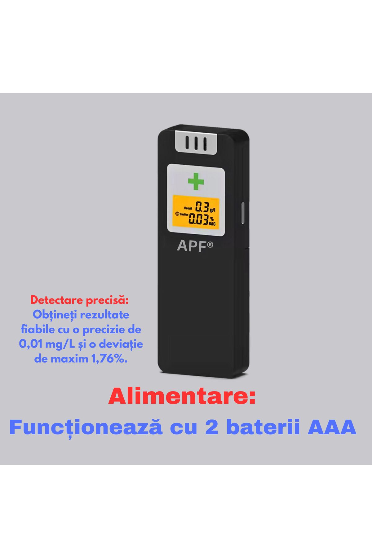GENERAL-Alcooltest Certified NF APF, NFX 20-702 – Digital Tester with LCD Display, Accuracy 0.01% 4
