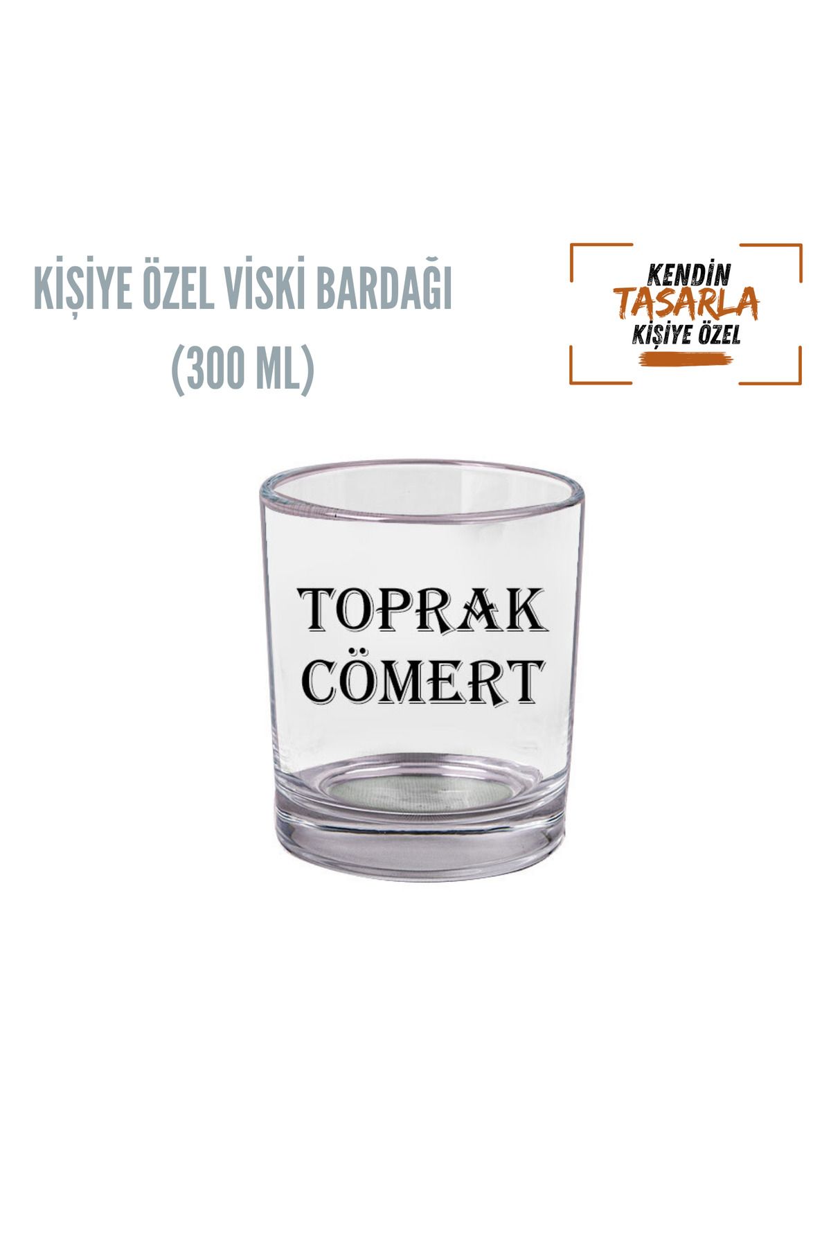 Gülefli Kızı Kişiye Özel İsme Özel Viski Bardağı (300 ml)